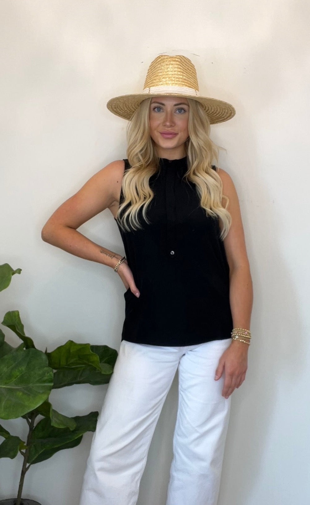 SPANX Crepe Popover Blouse