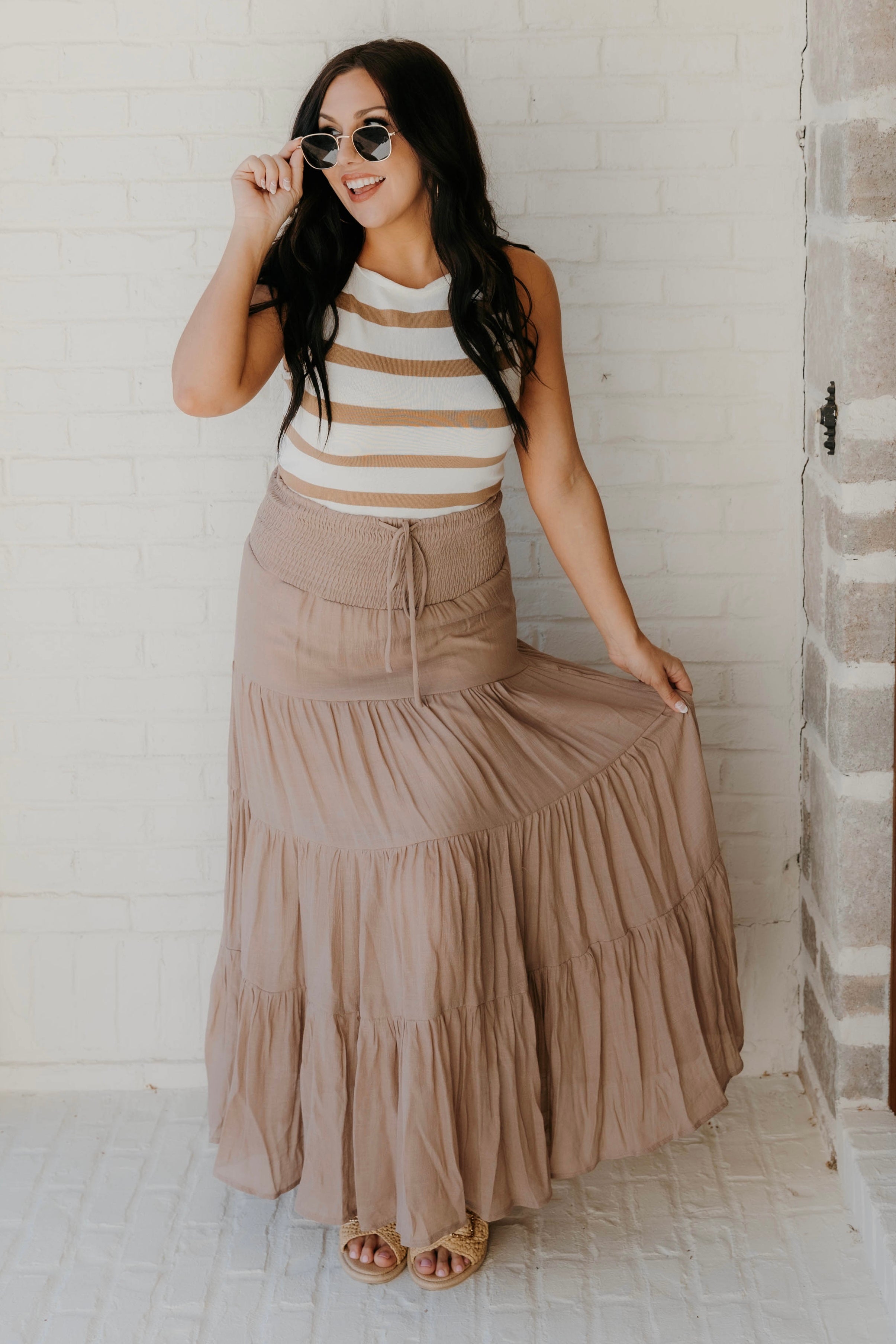 Monroe Smocked Waist Tiered Maxi Skirt - Final Sale 30% off in cart