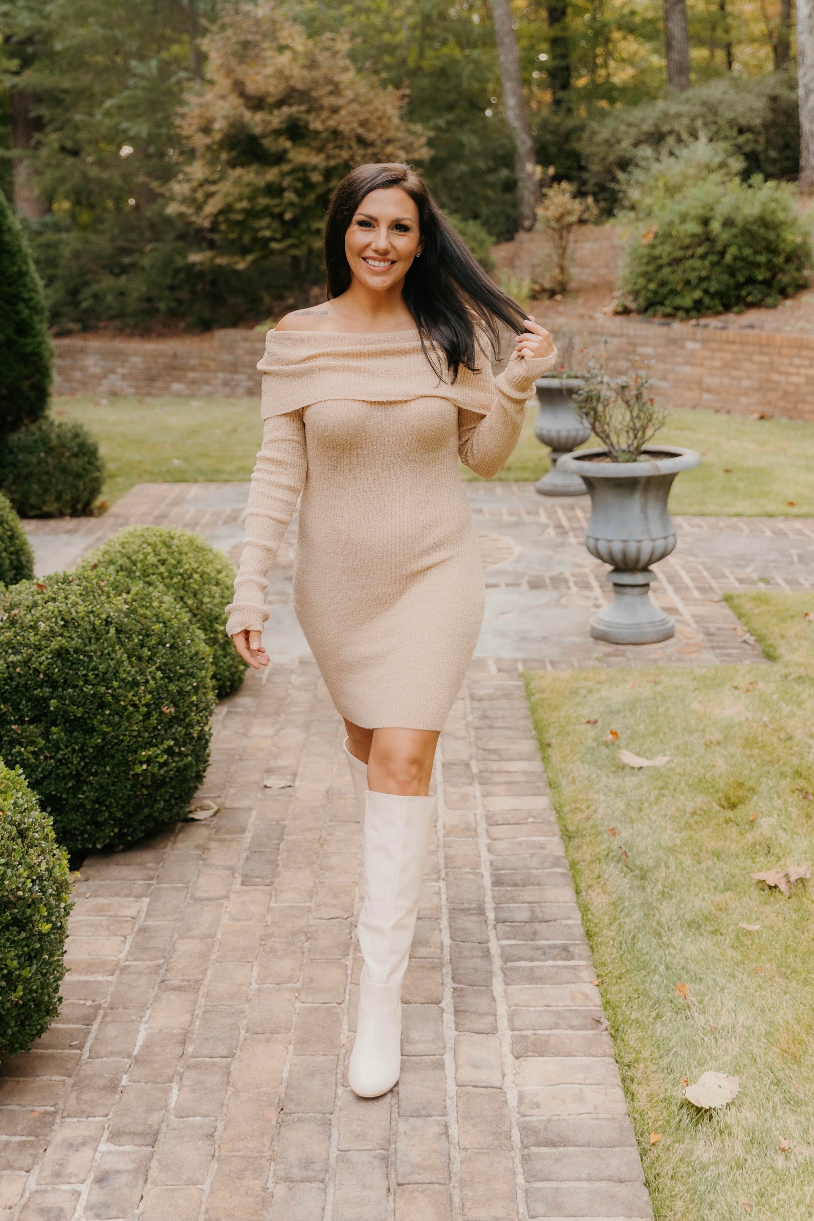 Valerie Off Shoulder Ribbed Mini Dress - Final Sale 25% off in cart