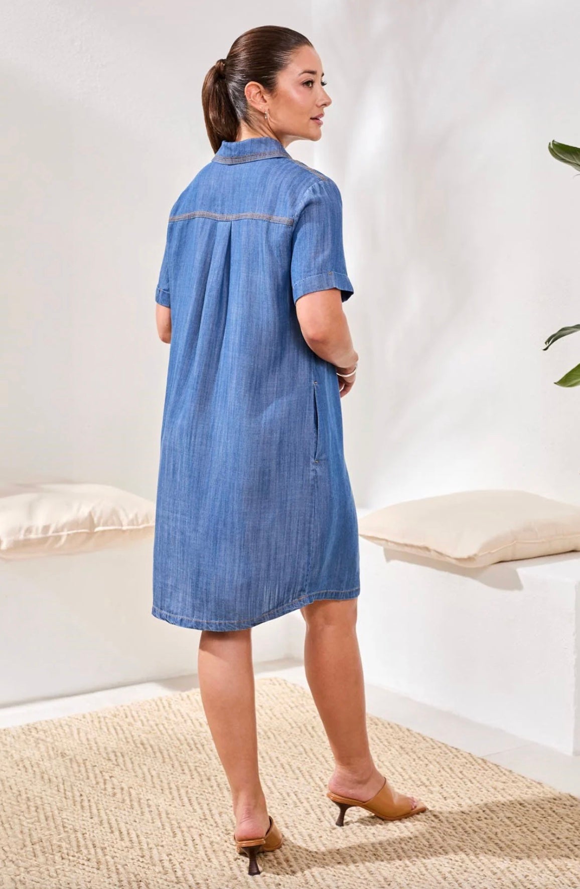 Tribal Blue Ridge Popover Shirt Dress