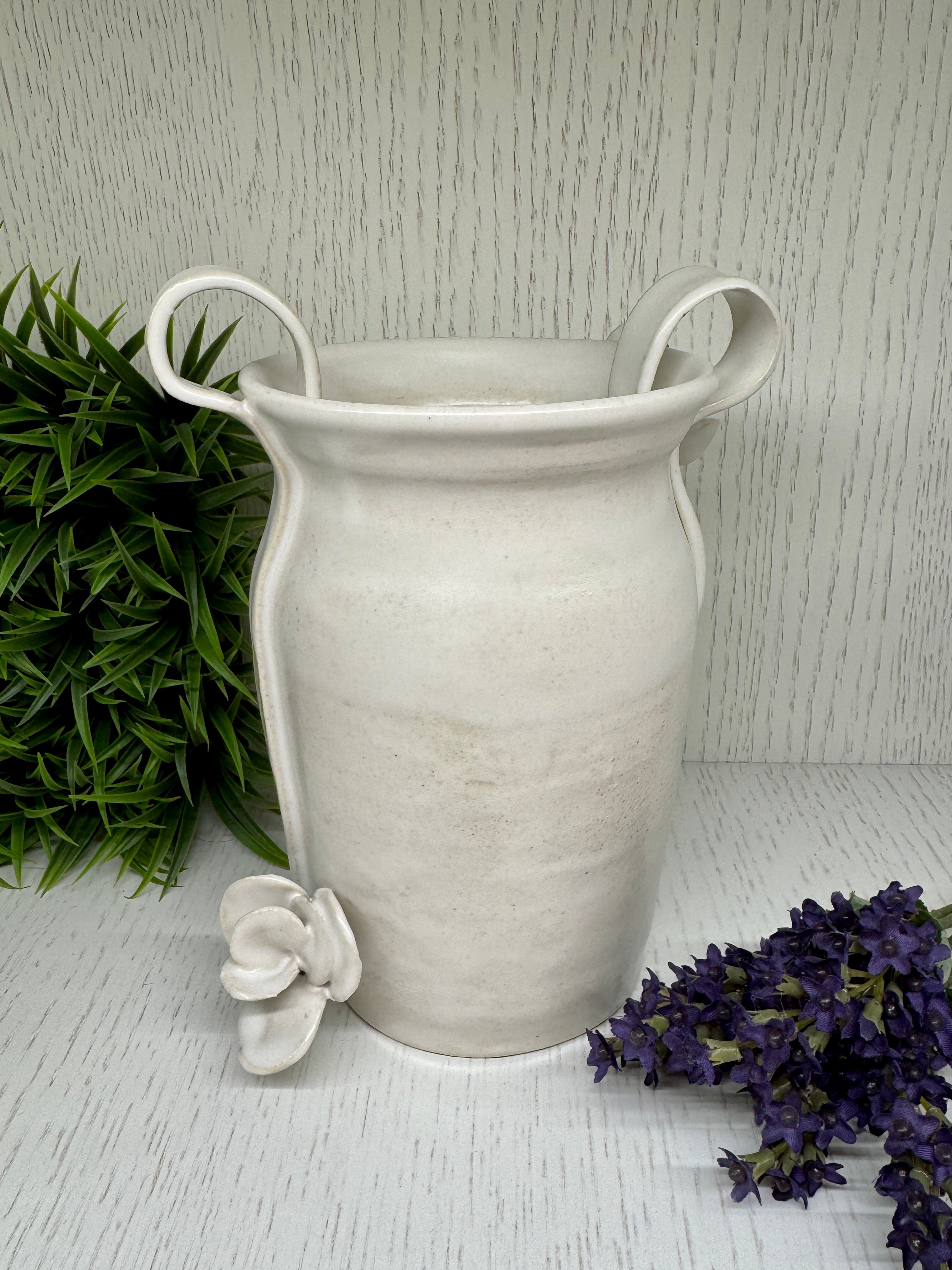 The Heritage Handled Floral Detail Alabaster Vase - Alex Clay Original