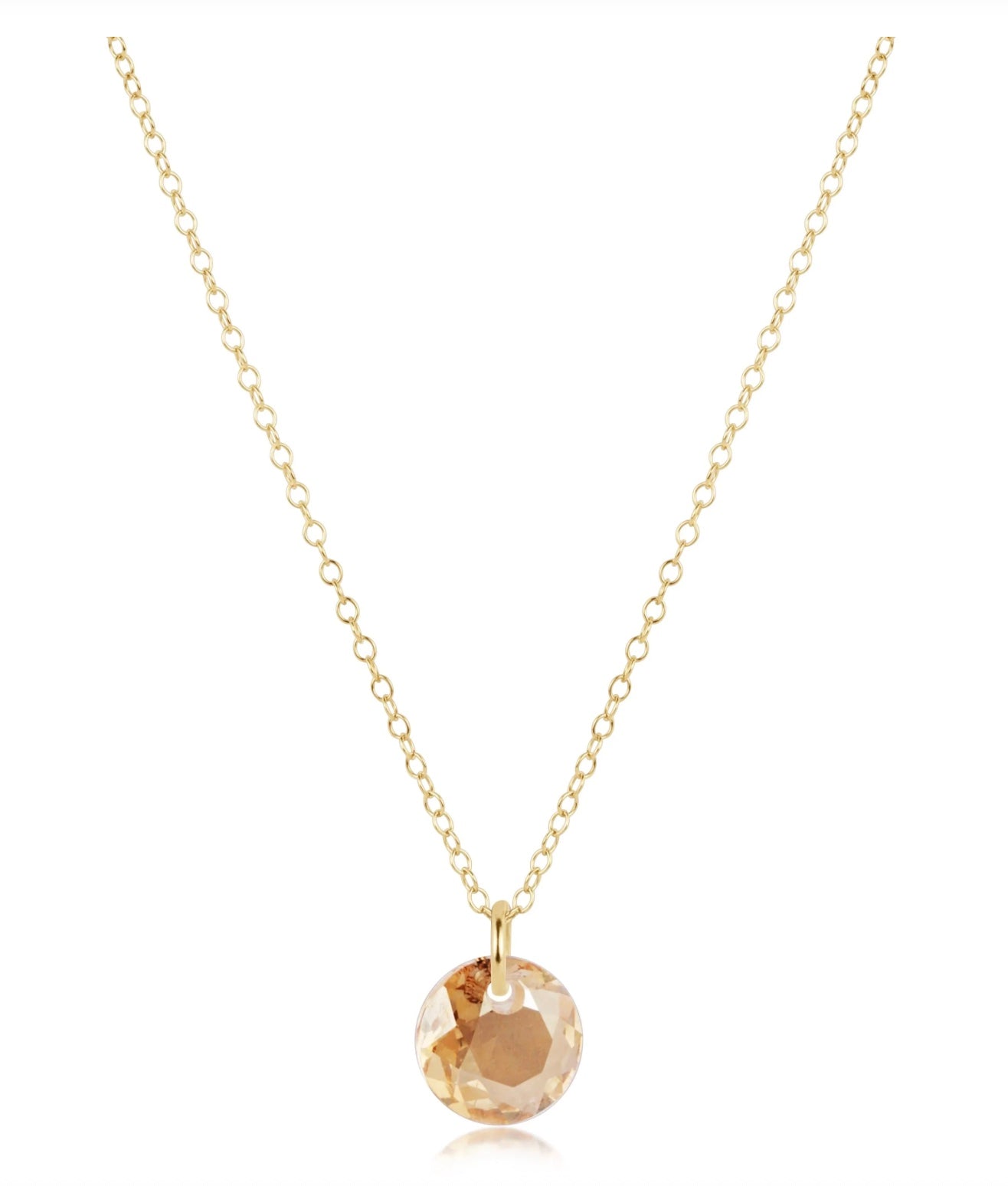 16" Necklace Gold - Reflection Small Charm - 11