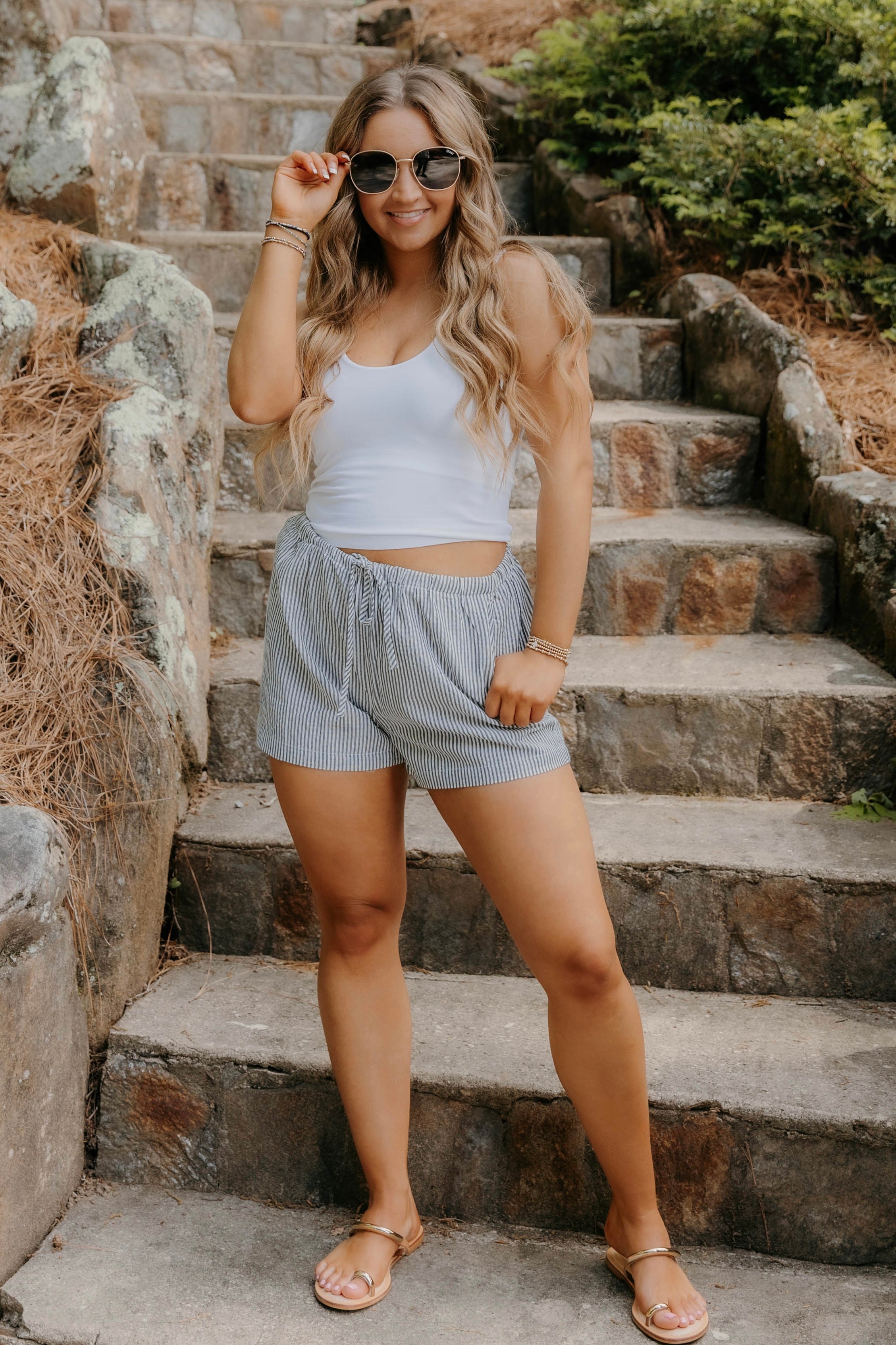 Marlow Textured Stripe Shorts