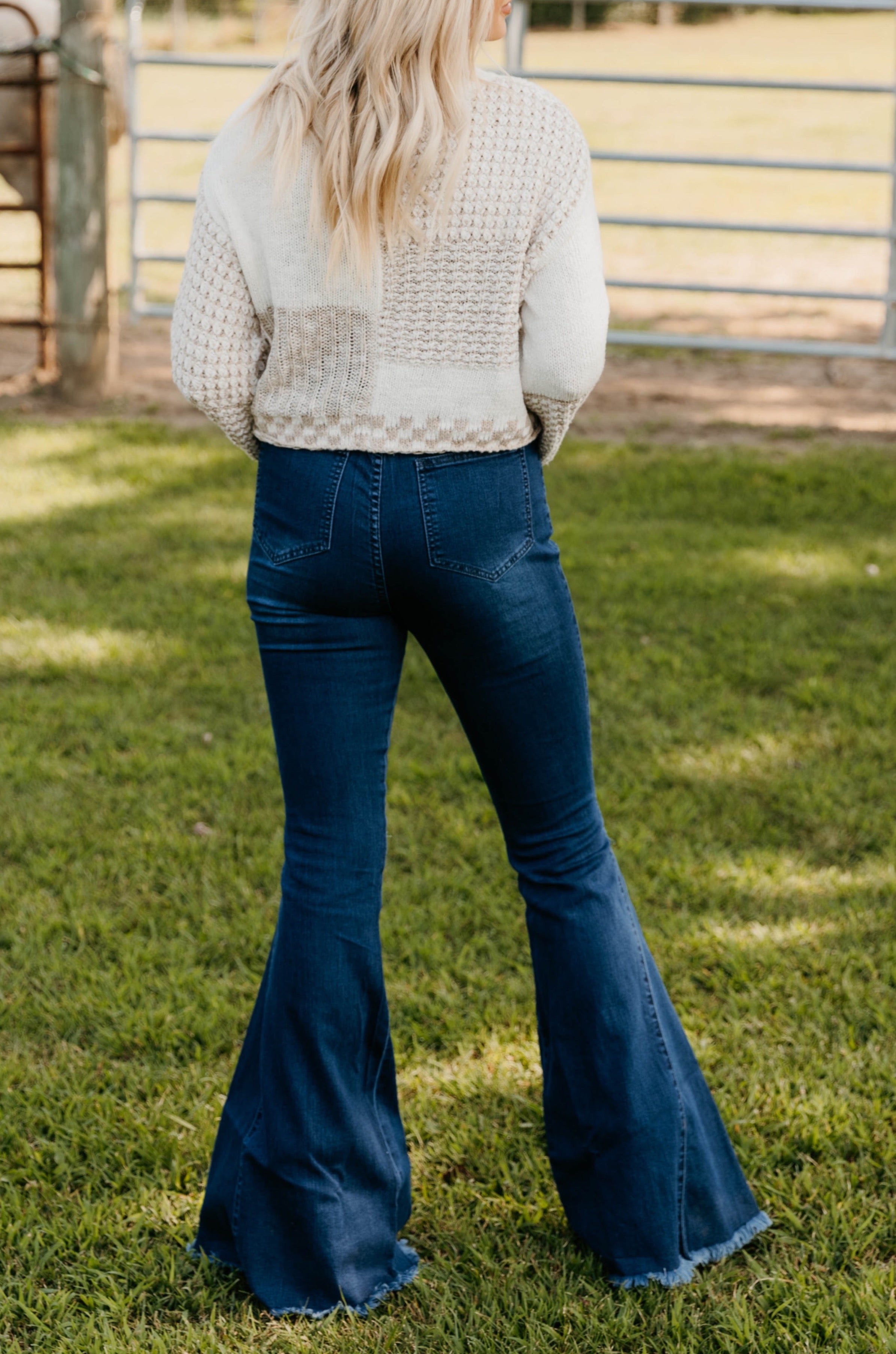 Cassidy Distressed Bell Bottom Jeans - Final Sale