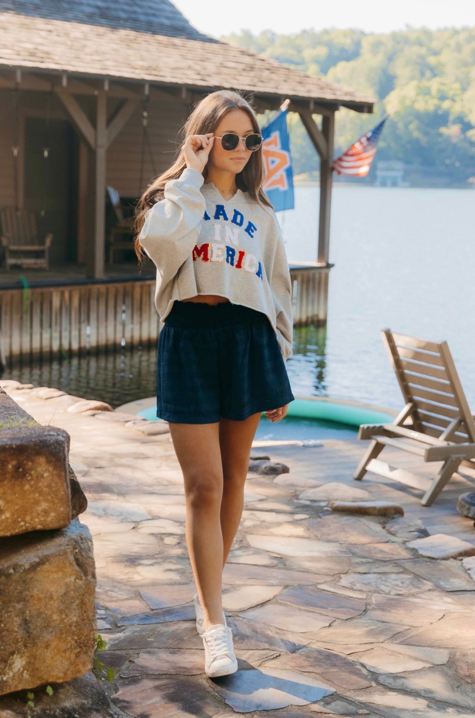Made In America Sequin Terry Sweatshirt - Final Sale 30% off in cart