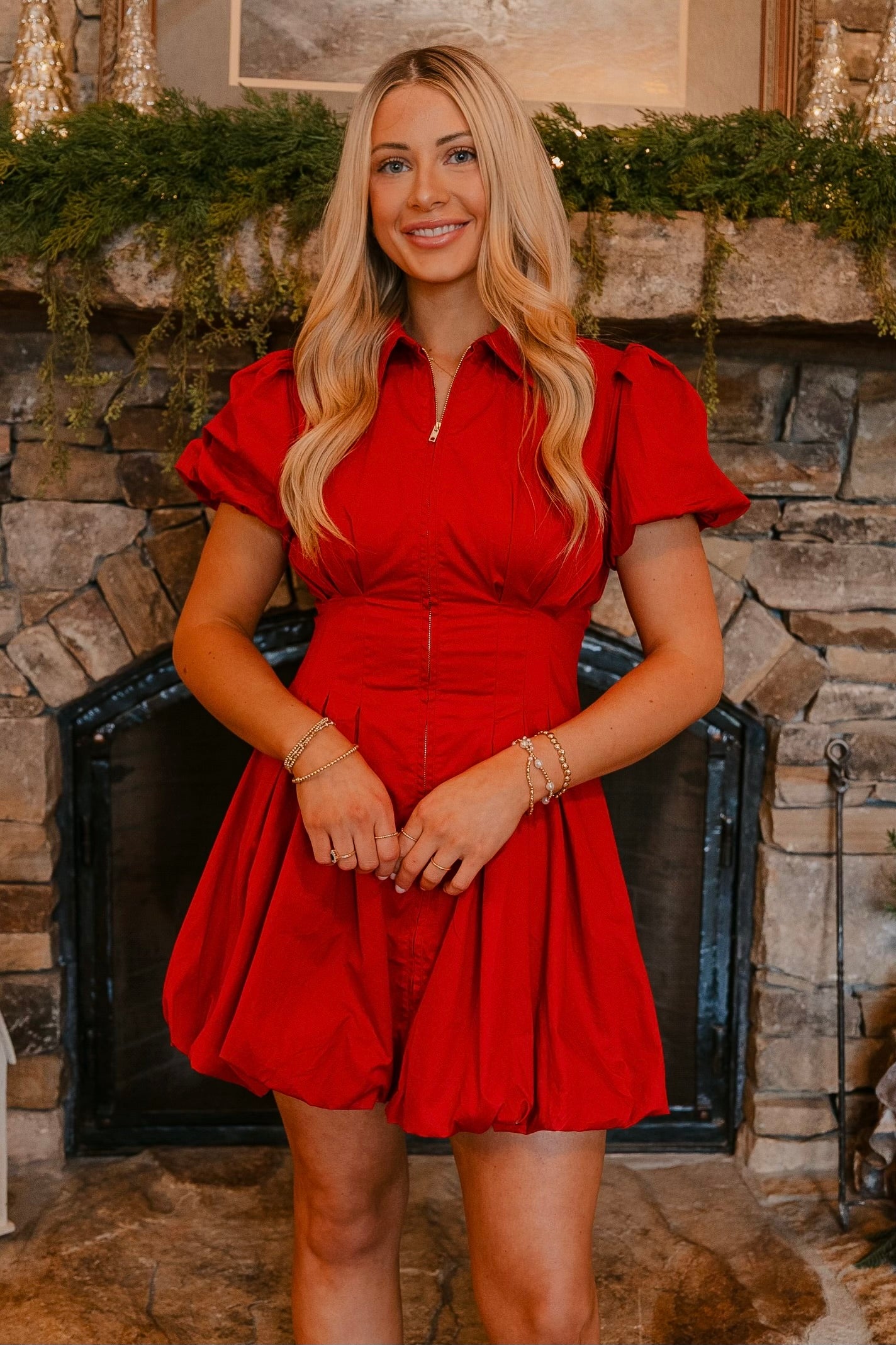 Sarahi Fit and Flare Zipper Front Bubble Dress