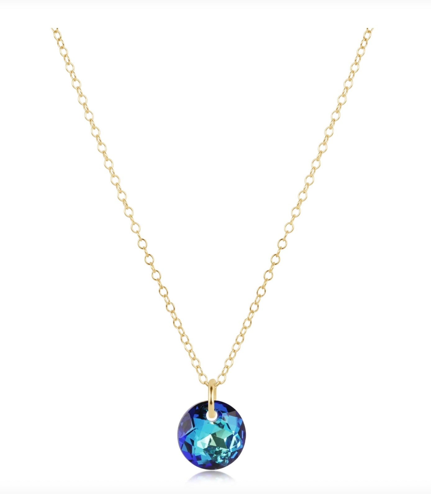 16" Necklace Gold - Reflection Small Charm - 12