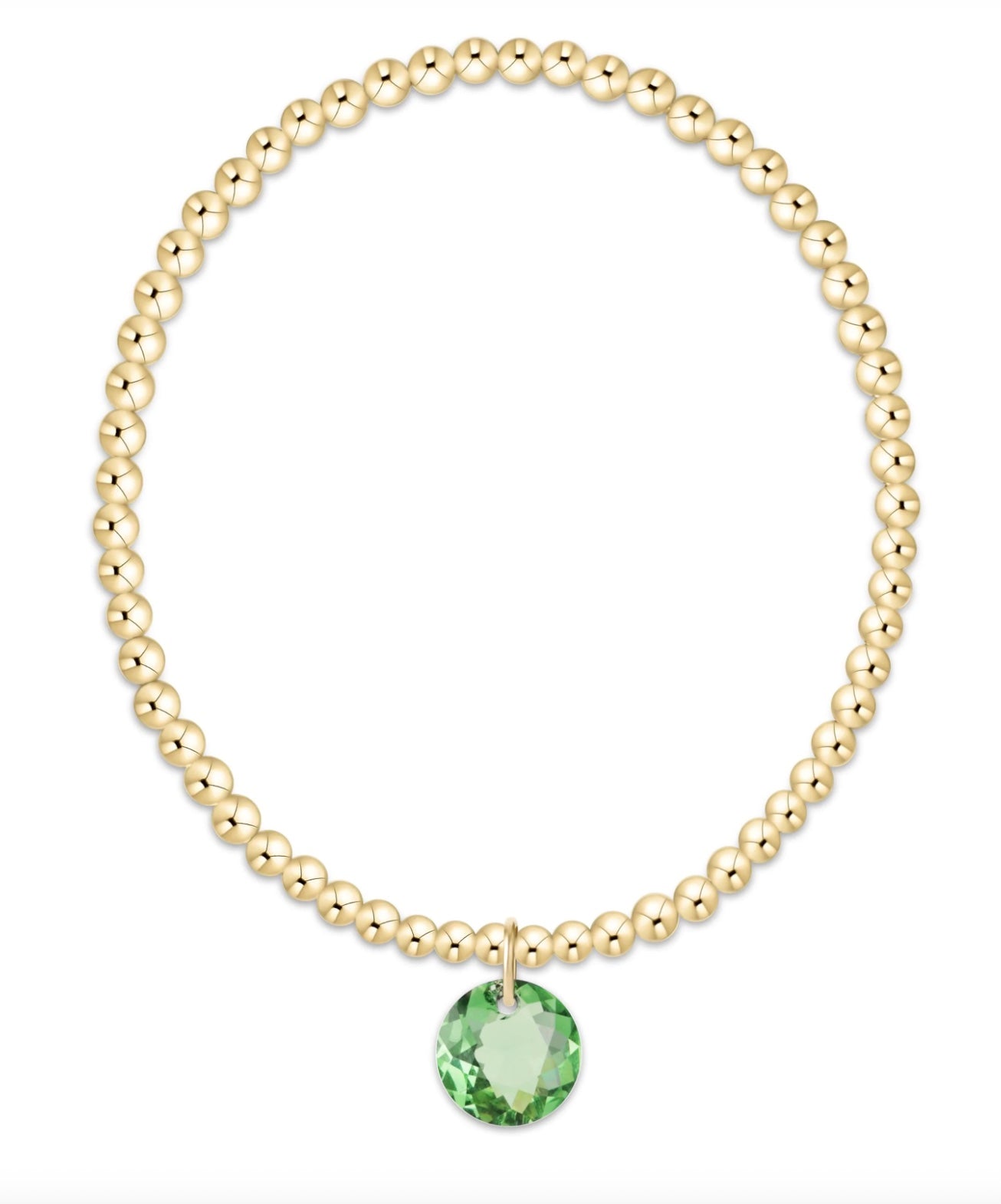 Classic Gold 3mm Bracelet - Reflection Charm - 8