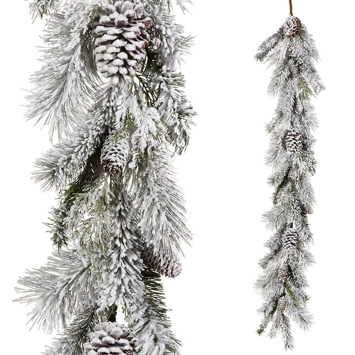 5' Snowy Pine Garland