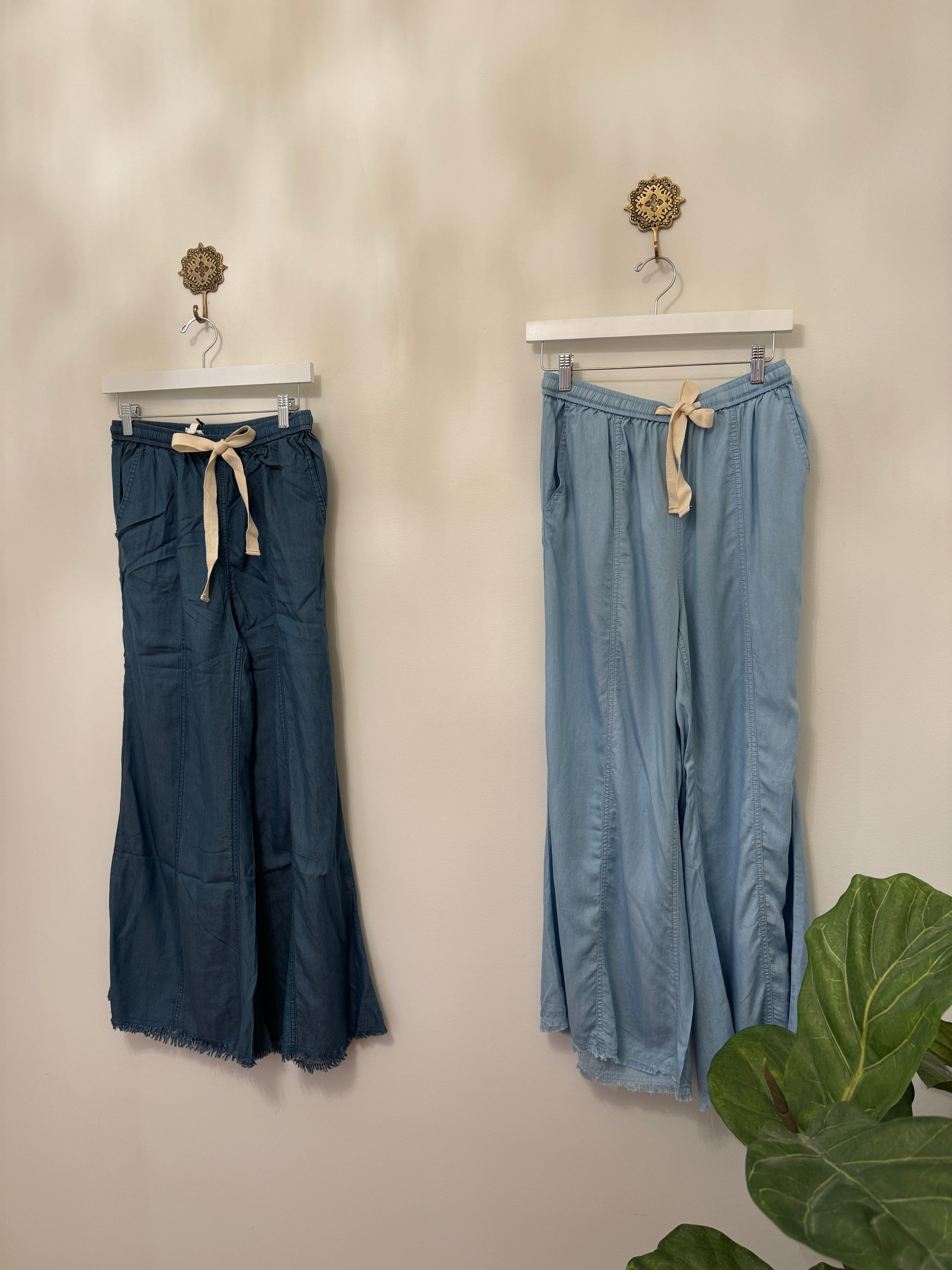 Palmer Tencel Chambray Wide Leg Pants