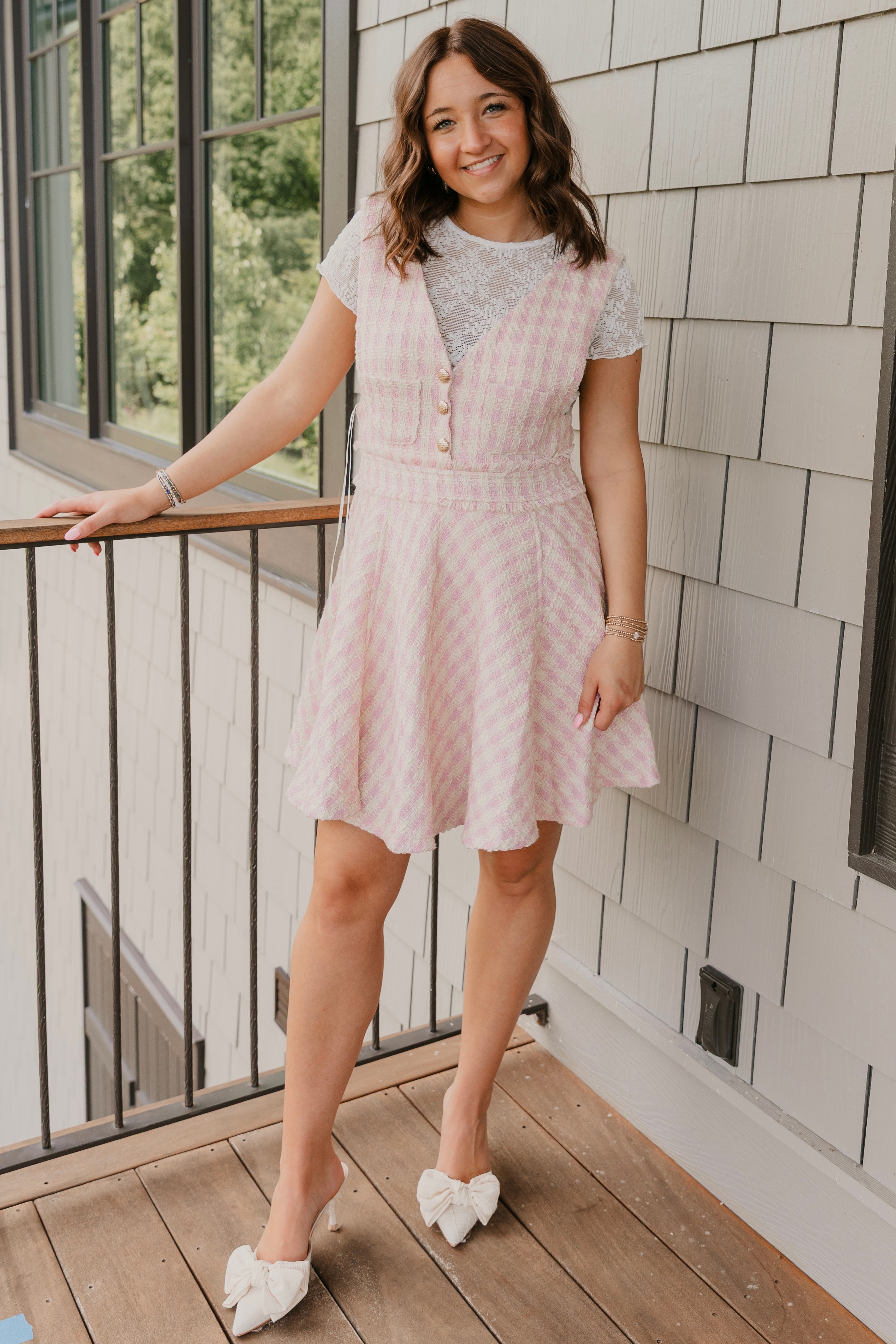 Nola Sleeveless Textured Tweed Dress