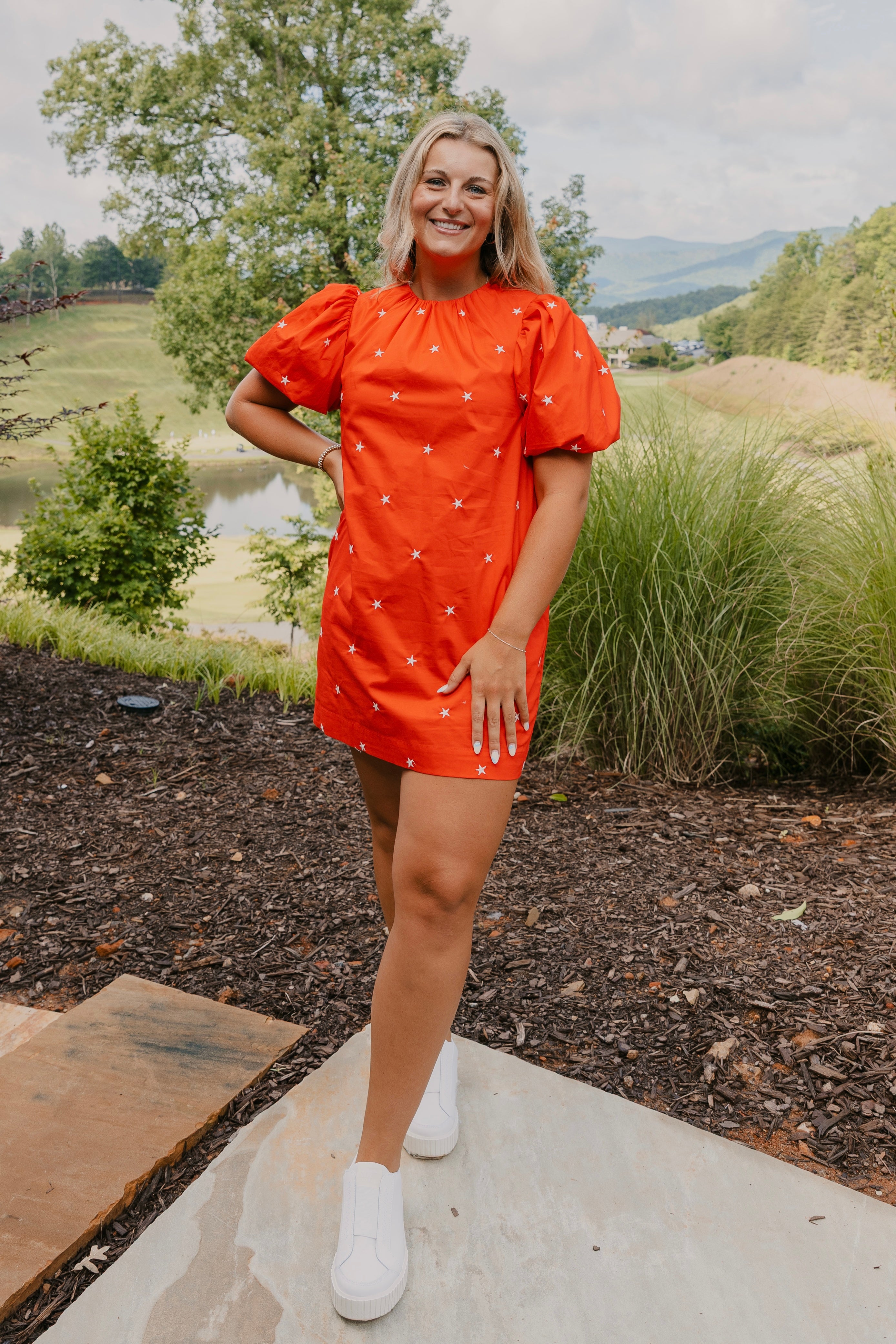 Payton Star Embroidered Mini Dress