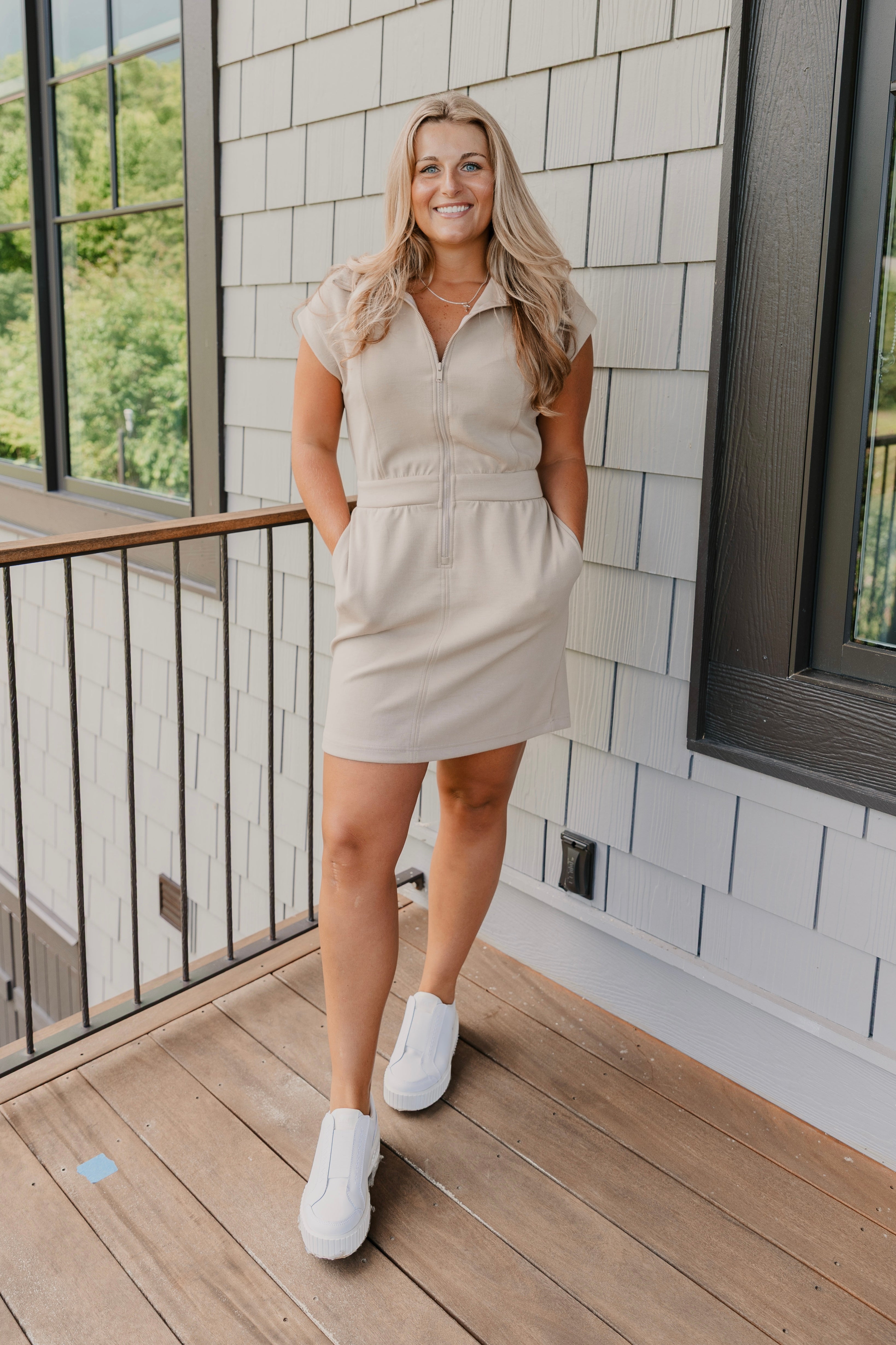 Lexi Scuba Half Zip Mini Dress