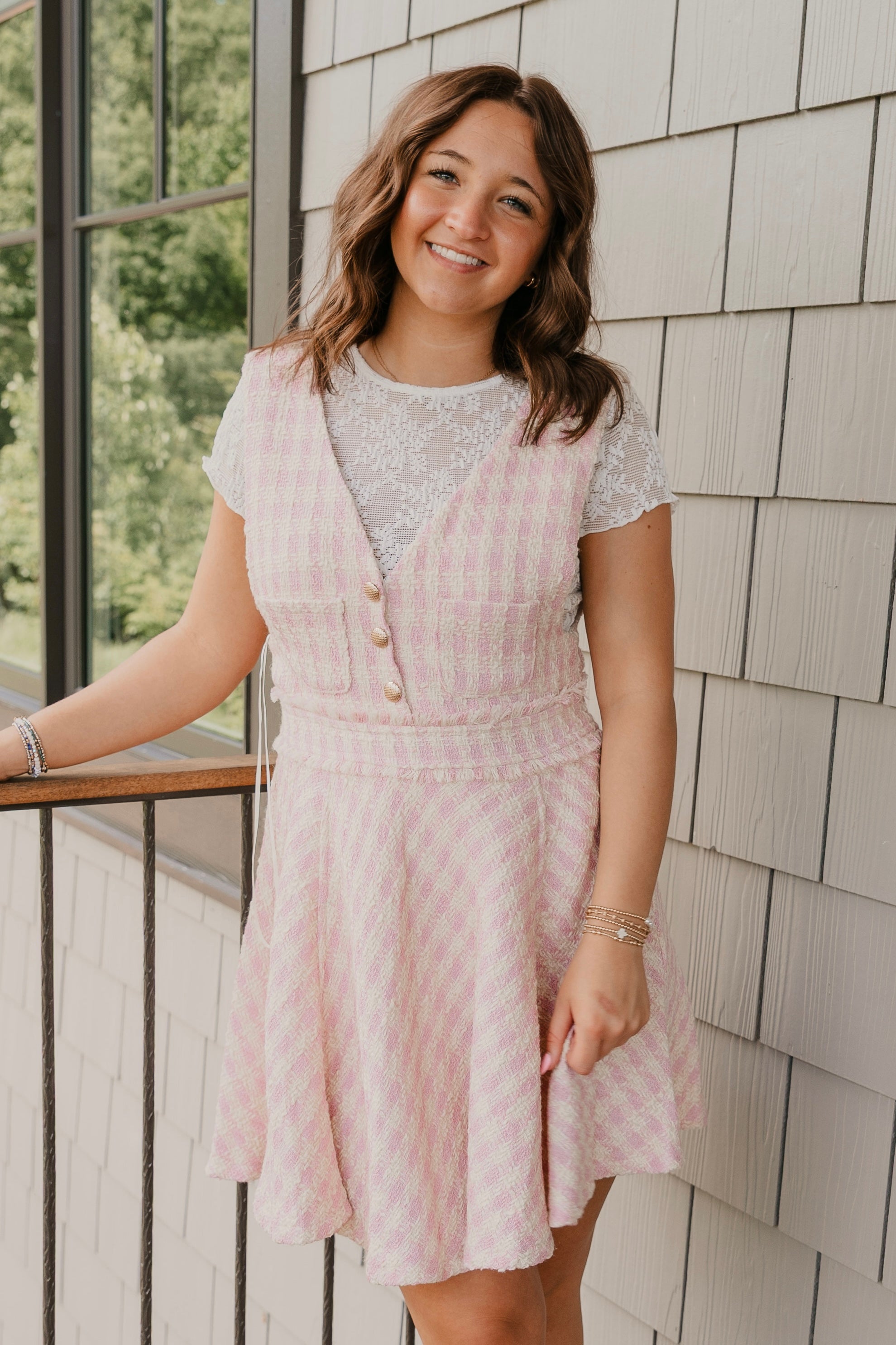 Nola Sleeveless Textured Tweed Dress