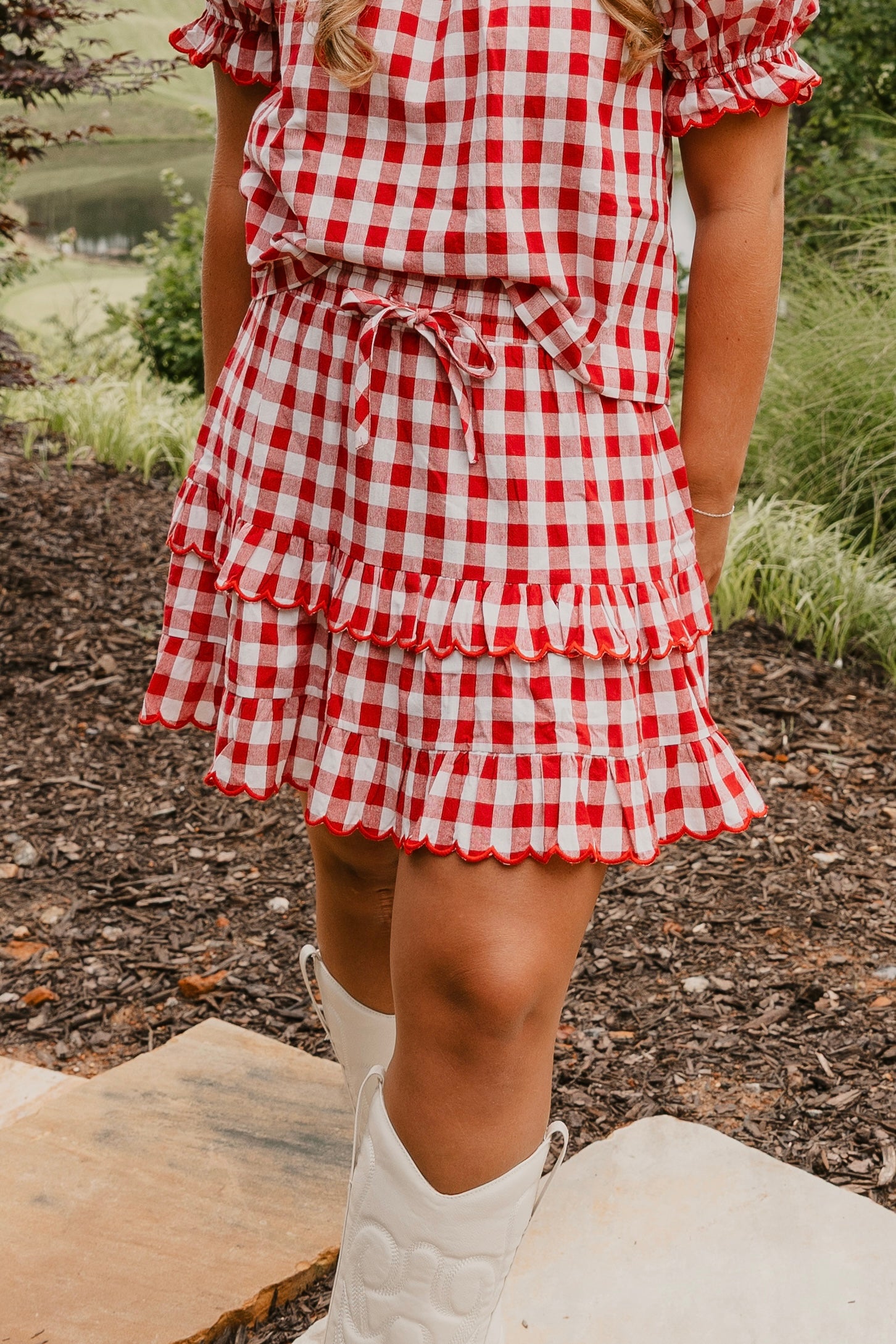 Hayden Gingham Ruffle Mini Skirt - Final Sale 40% off in cart