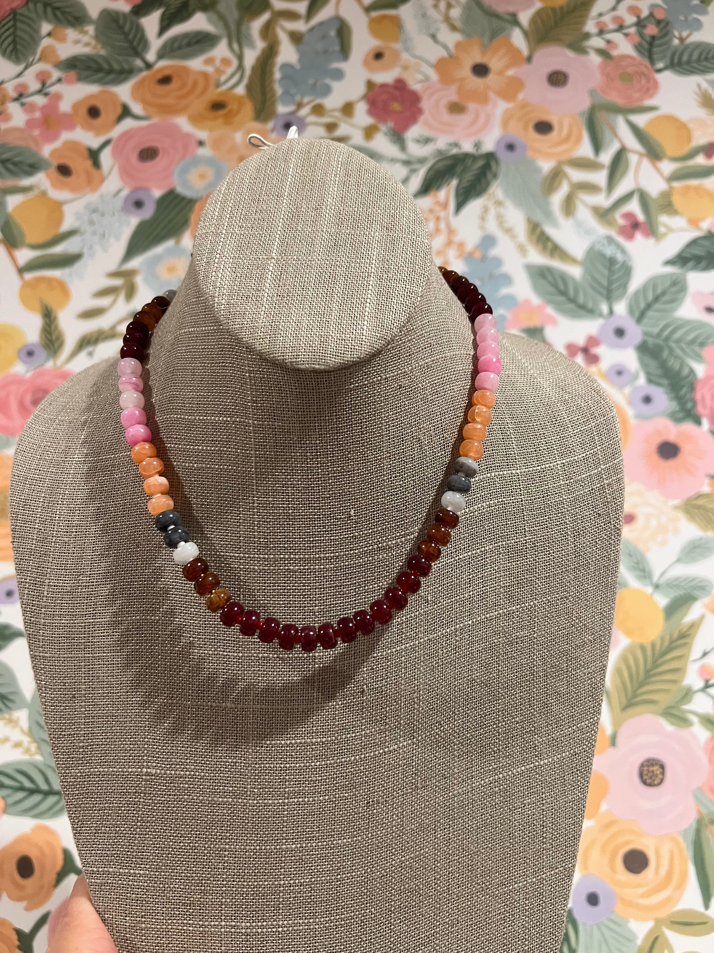 Ruby Beaded Necklace