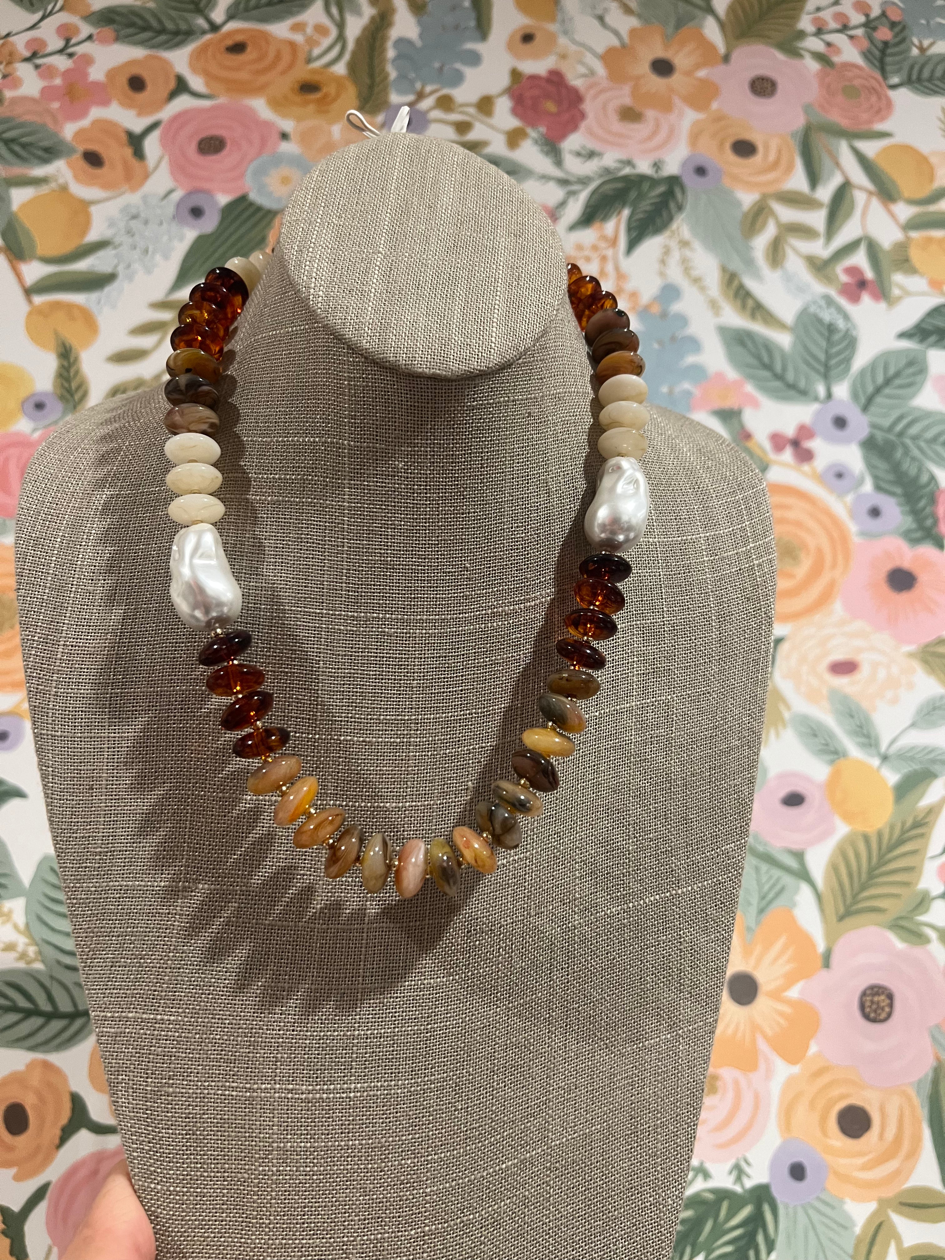 Elsa Pearl Beaded Necklace