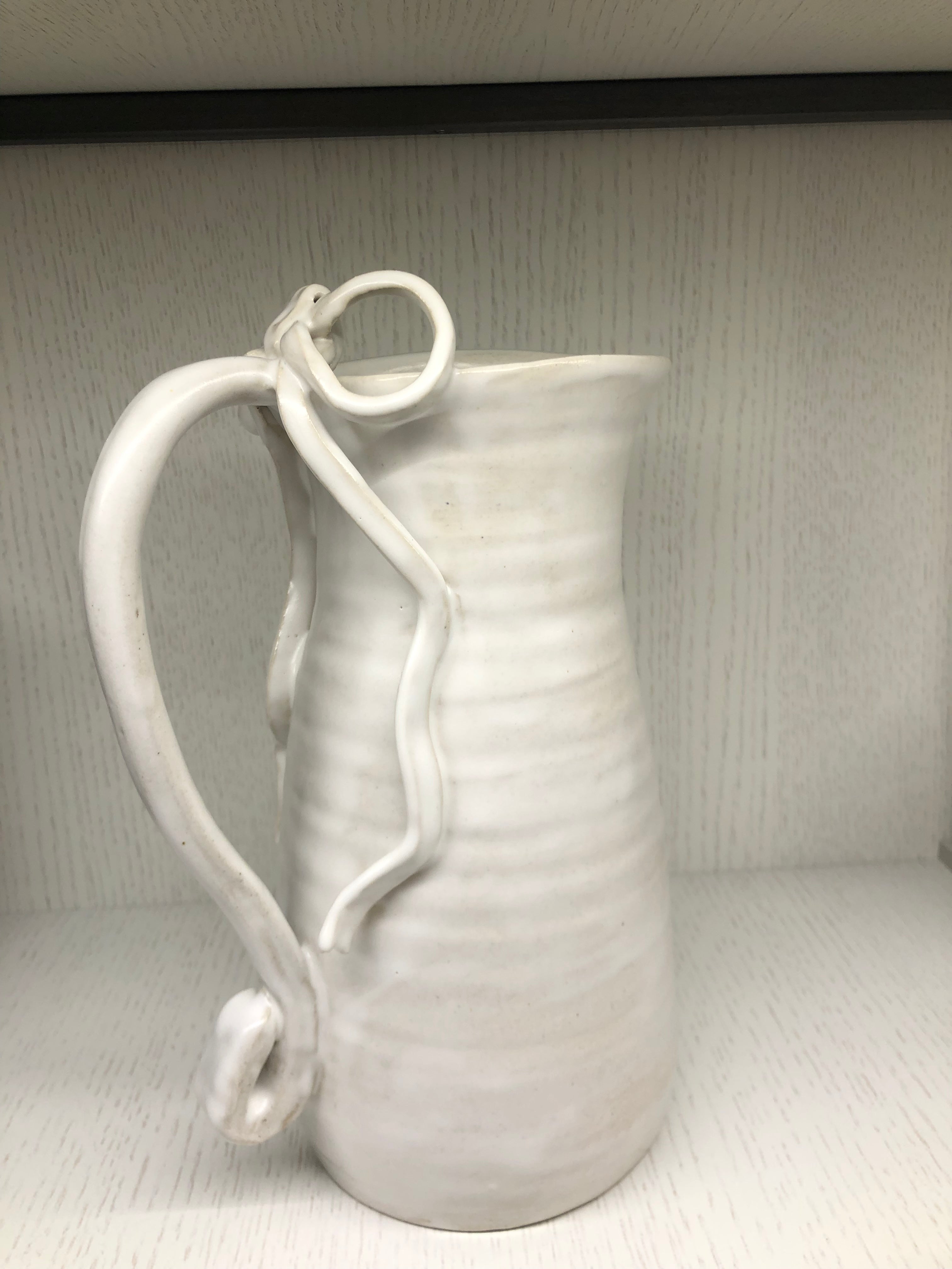 White Bow Pitcher - Alex Clay Original