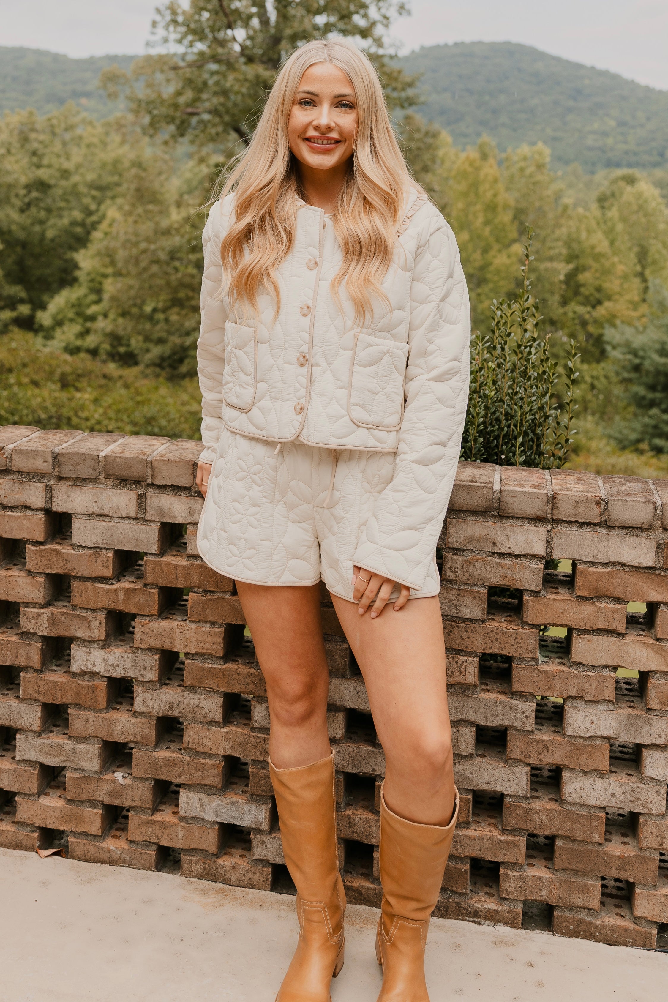 Rhonwen Quilted Jacket & Short Set