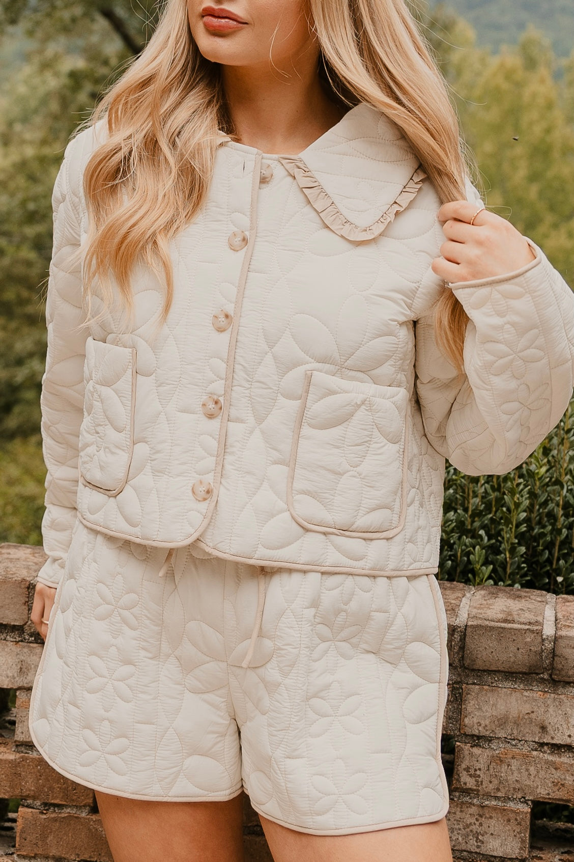 Rhonwen Quilted Jacket & Short Set