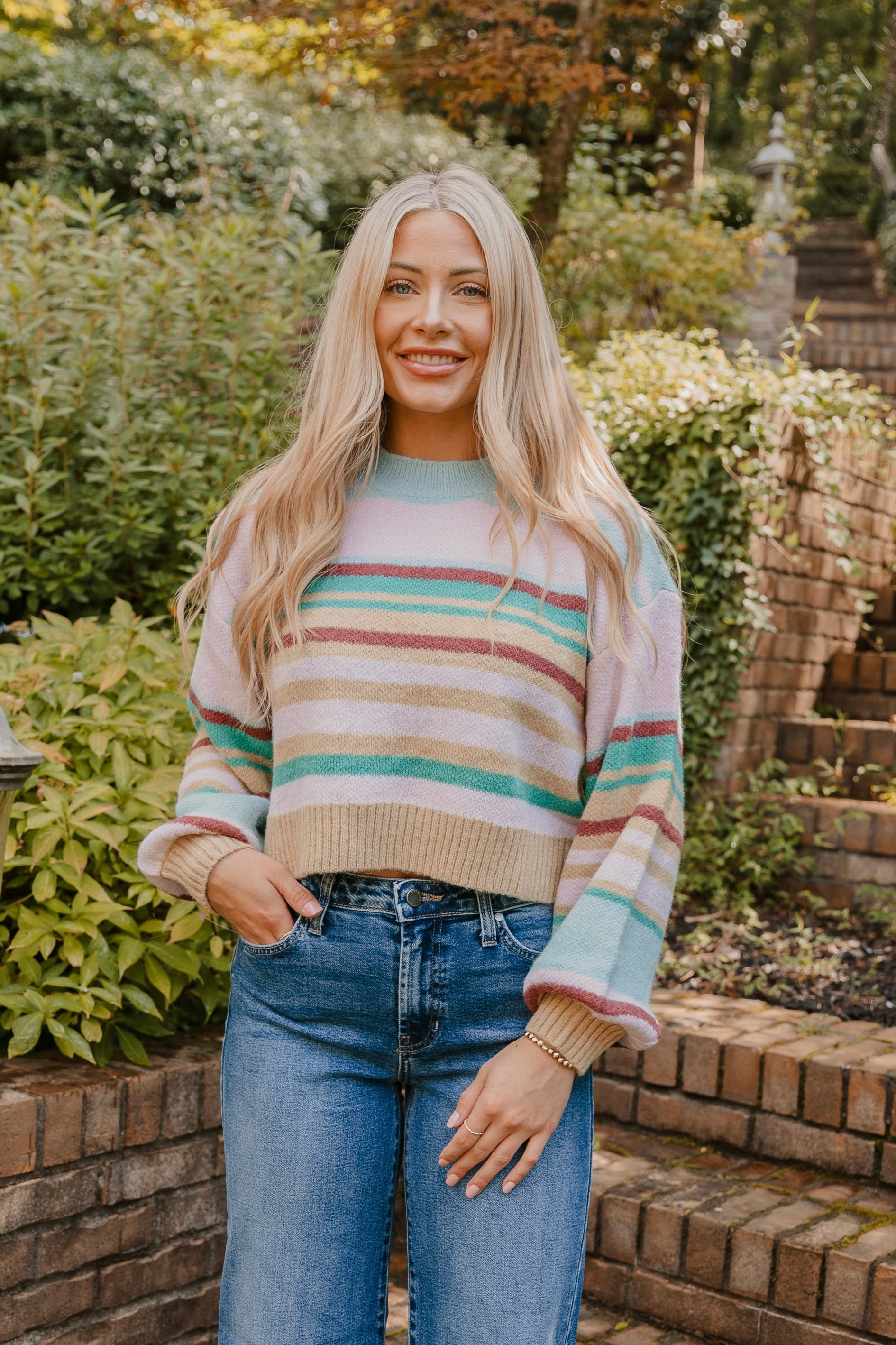 Jovie Multi Color Stripe Knit Sweater