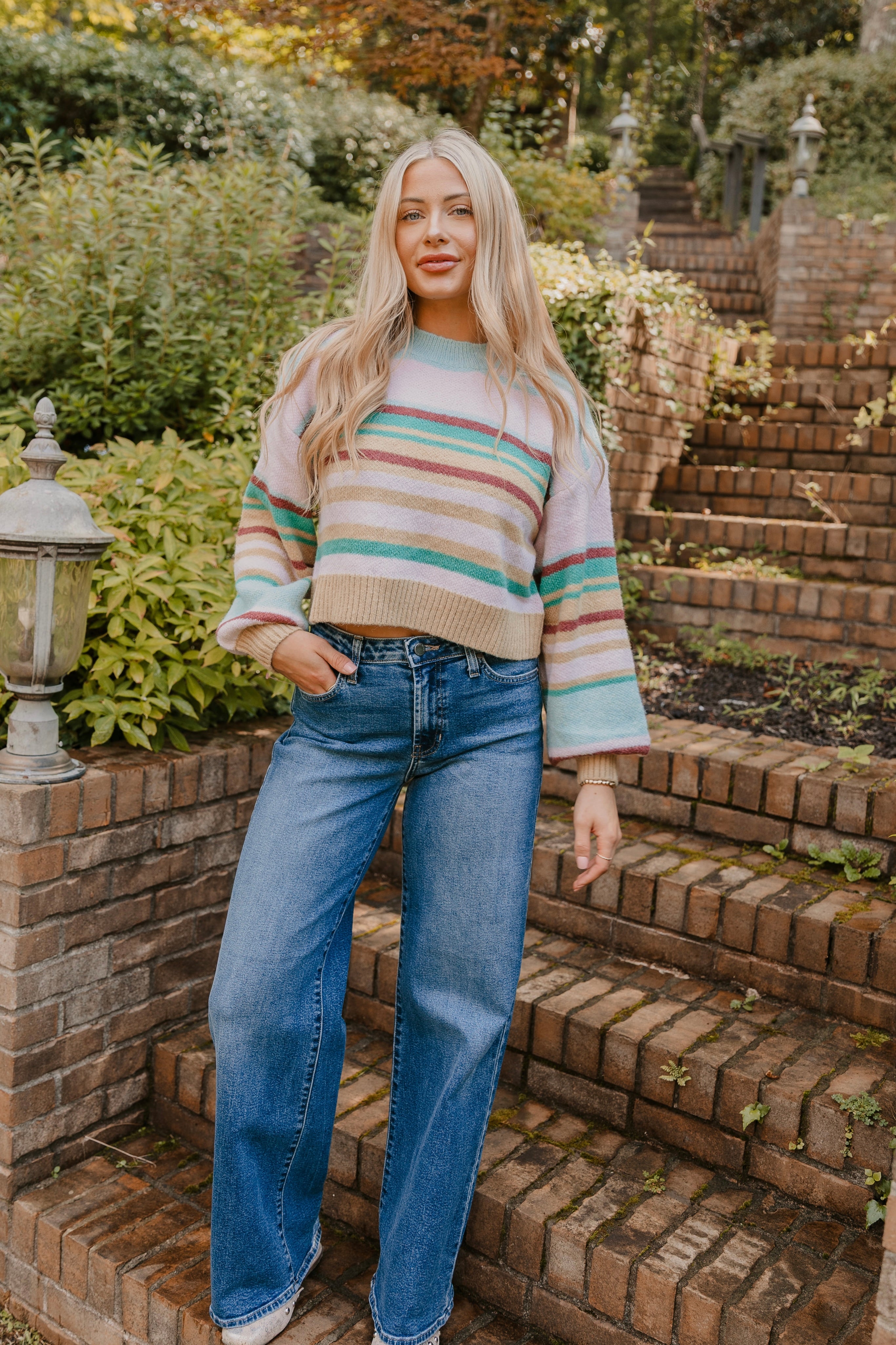 Jovie Multi Color Stripe Knit Sweater