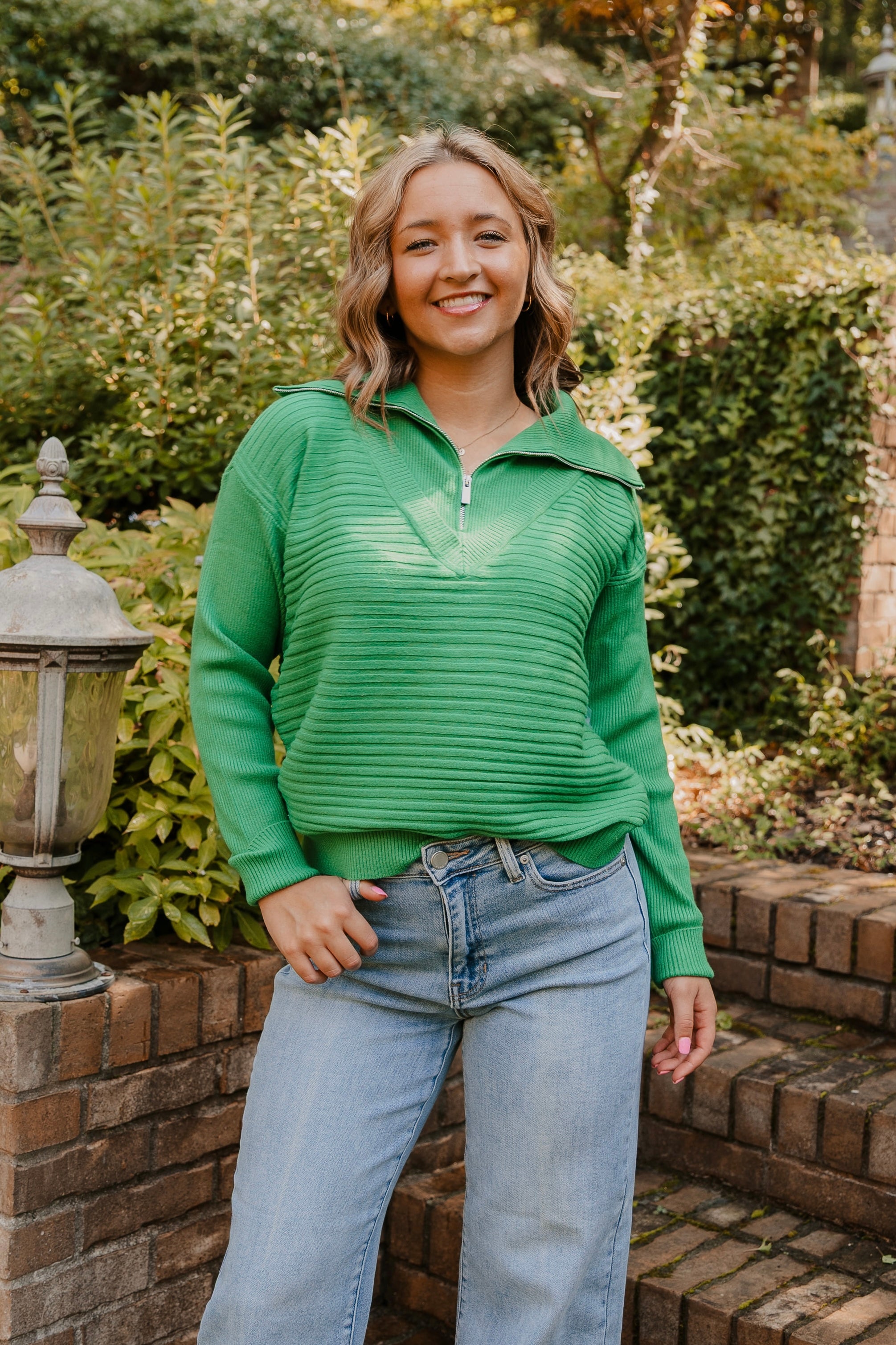 Tribal Soft Zip-Up V-Neck Sweater