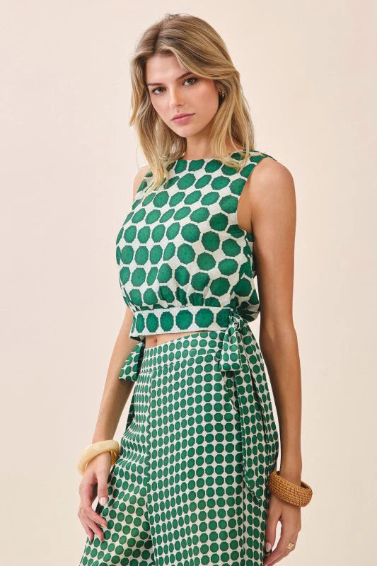 Baylee Geometric Print Sleeveless Top