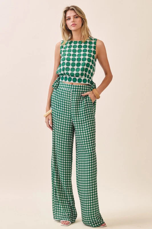 Fiona Geometric Print Wide Leg Pants