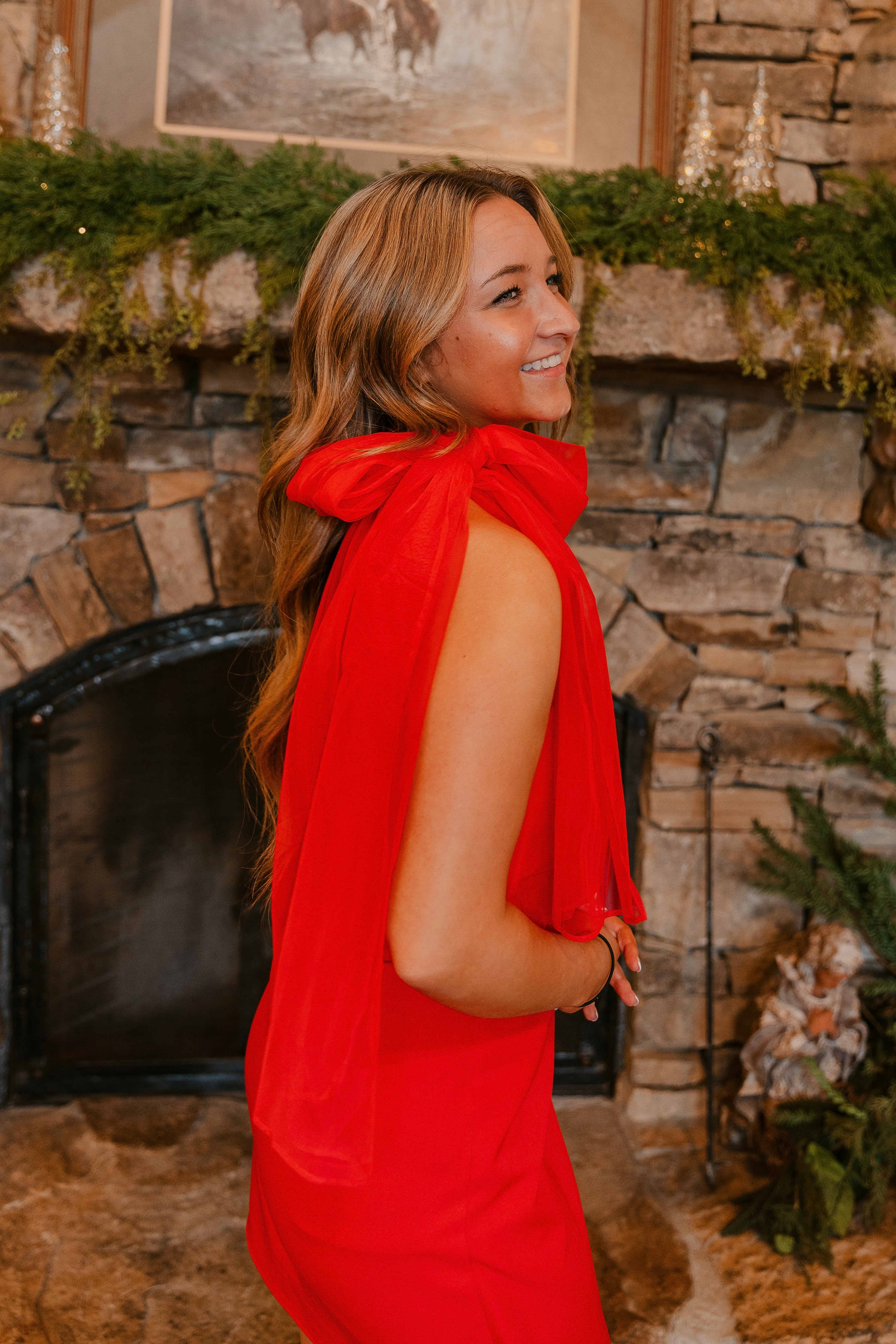 Maeve One Shoulder Chiffon Detail Mini Dress