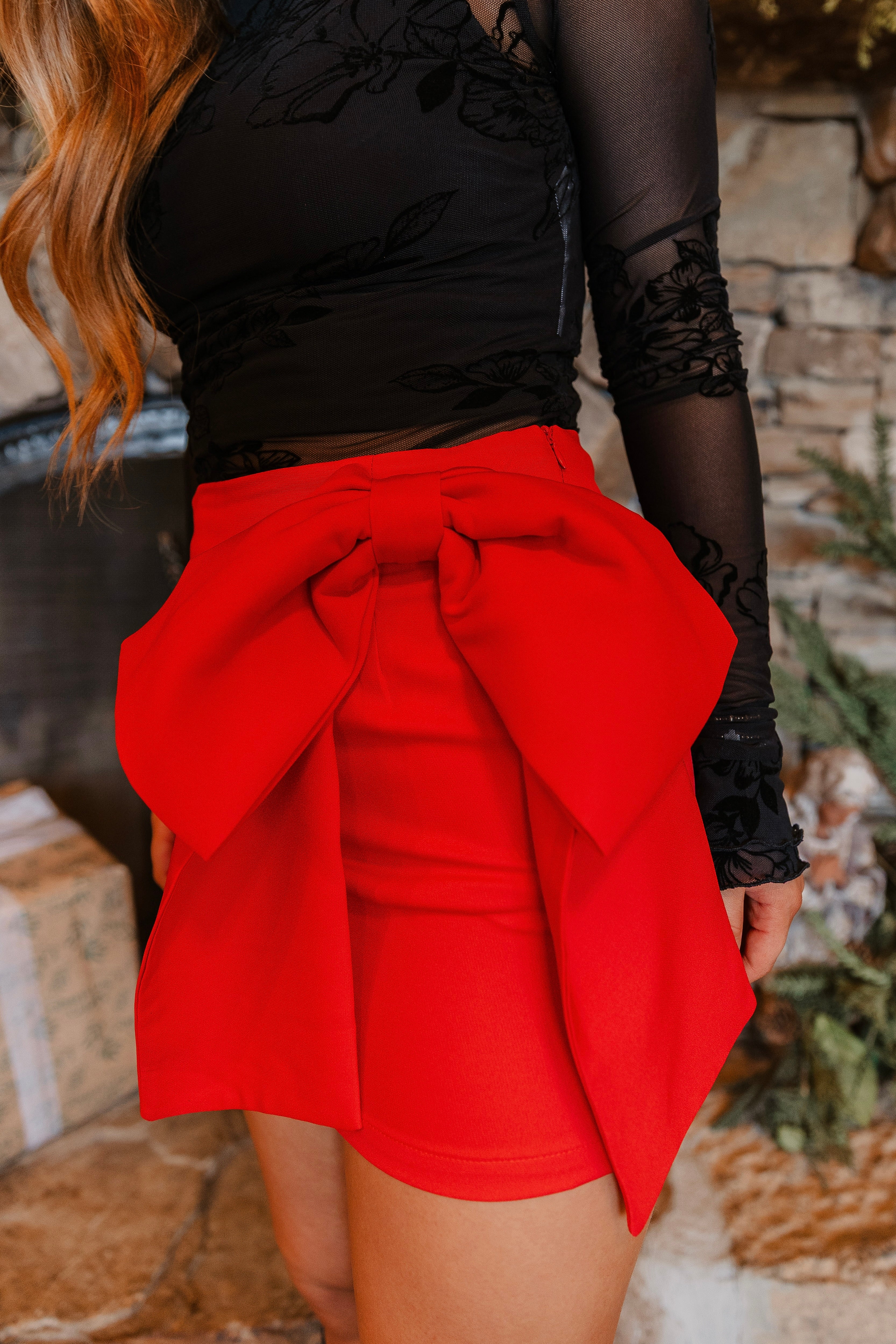 Kayla High Waist Bow Detail Skirt