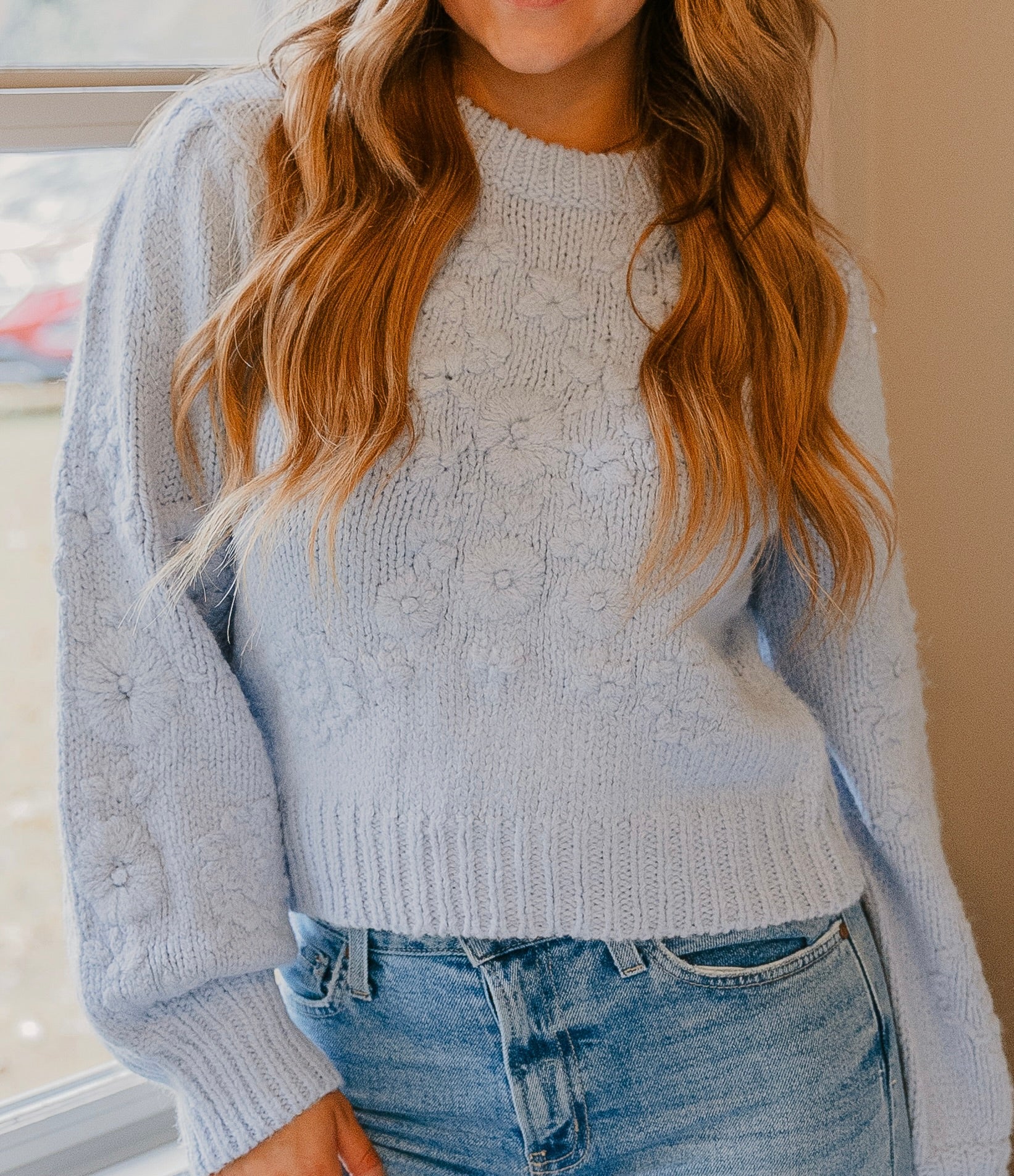 Roselyn Embroidered Balloon Sleeve Sweater