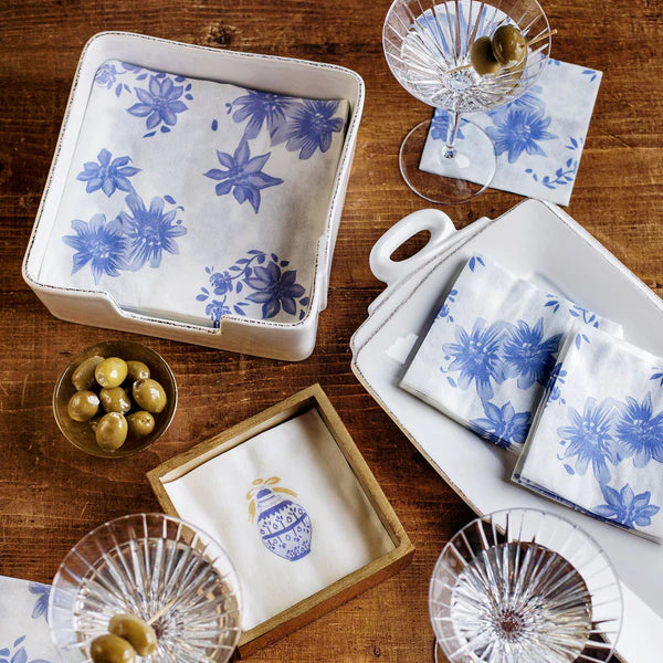 Vietri Papersoft Blue and White Floral Napkins