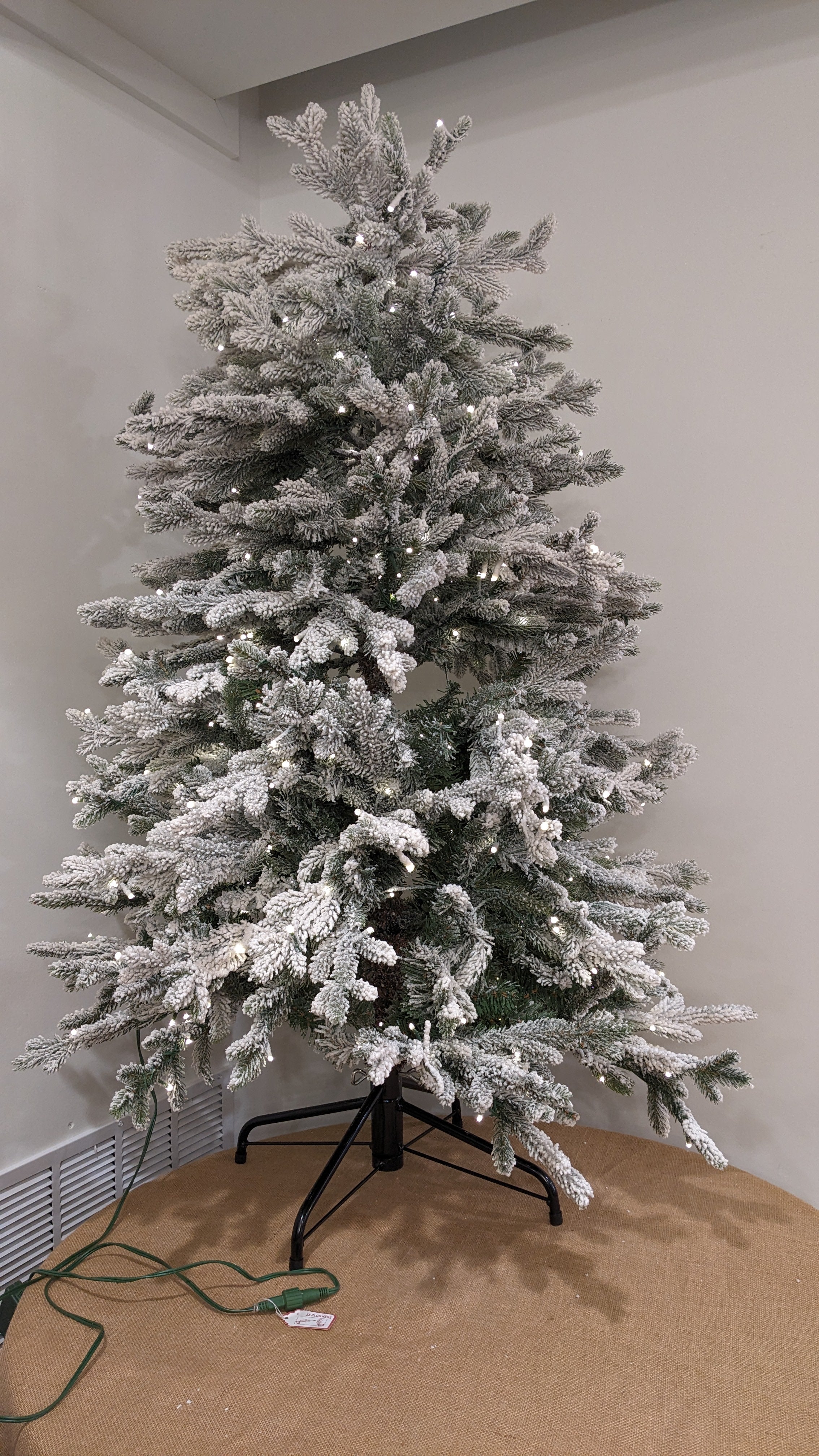 4.5' Pre-Lit Flocked Tree