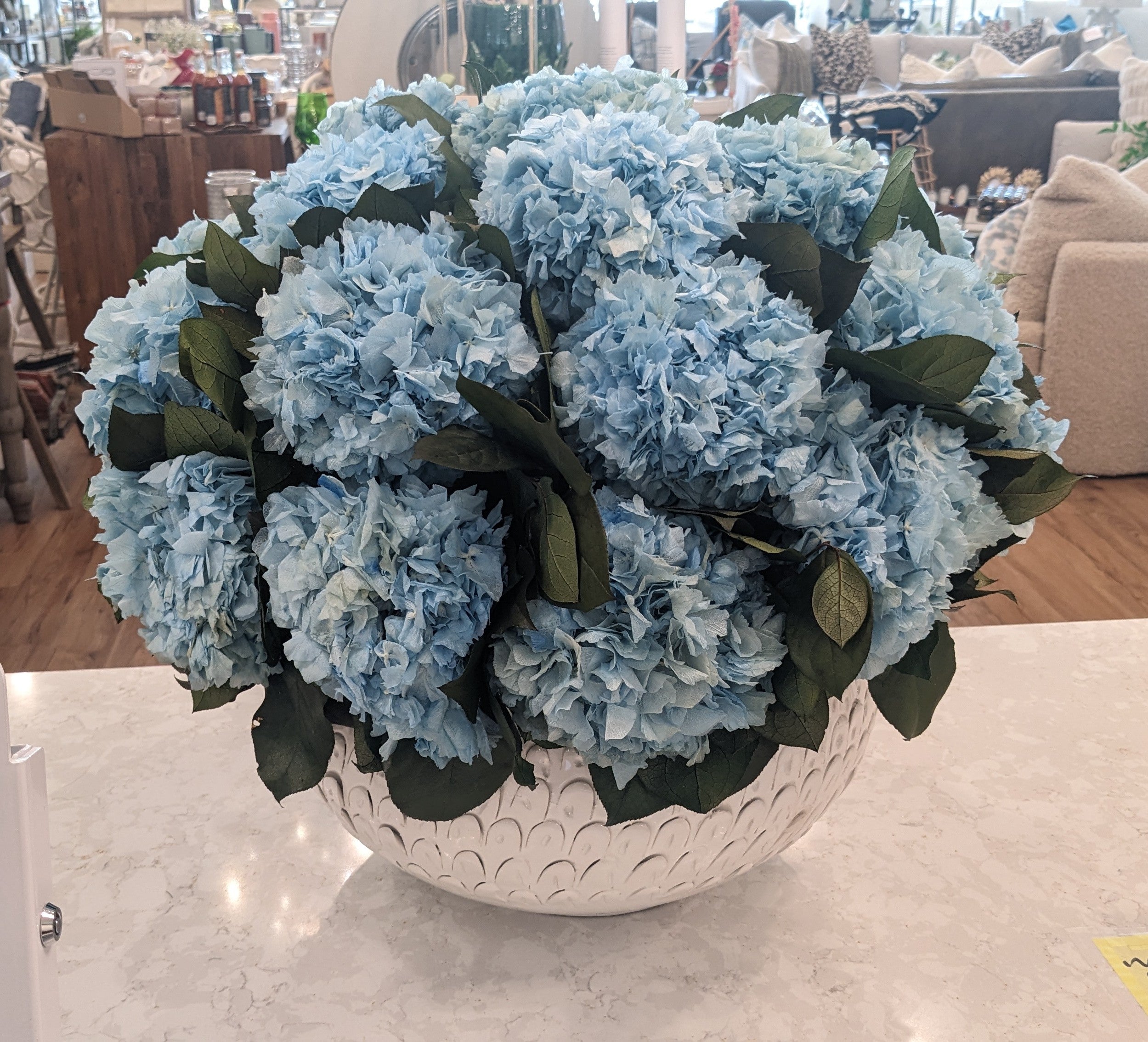 Round Hydrangea Dried Floral Arrangement