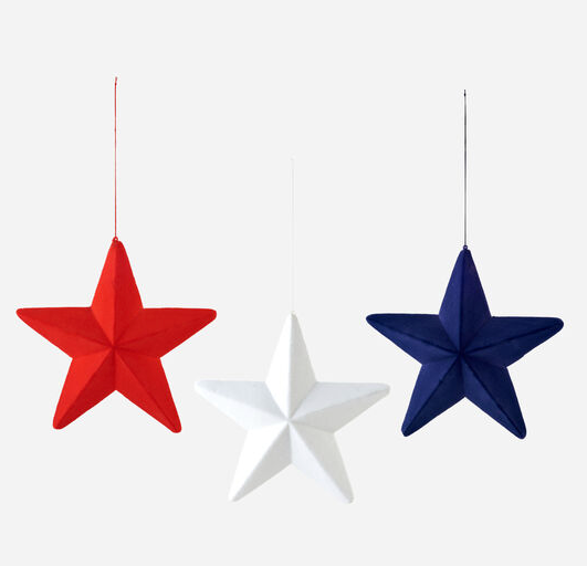Flocked Hanging Star - Final Sale 50% off in cart