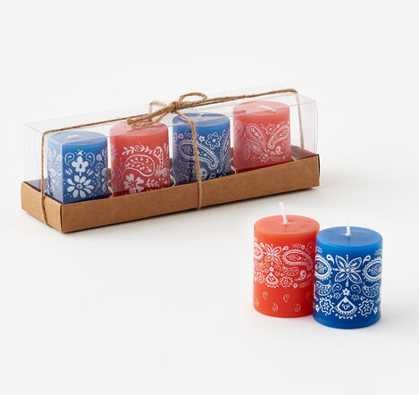 Bandana Candles - Set of 4 - Final Sale 50% off in cart