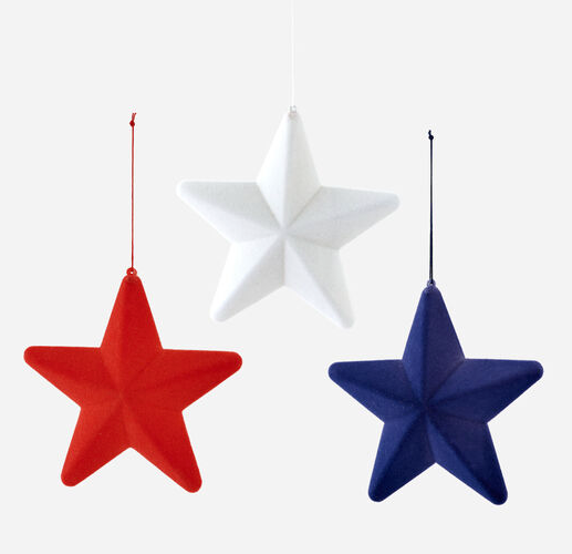 Flocked Hanging Star - Final Sale 50% off in cart