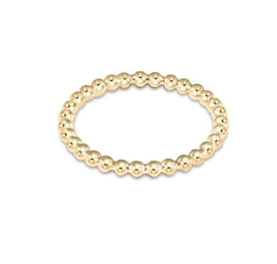 E Newton Classic Gold Bead Ring
