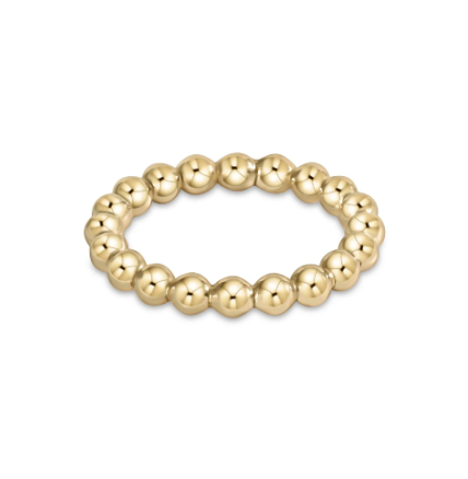 E Newton Classic Gold Bead Ring
