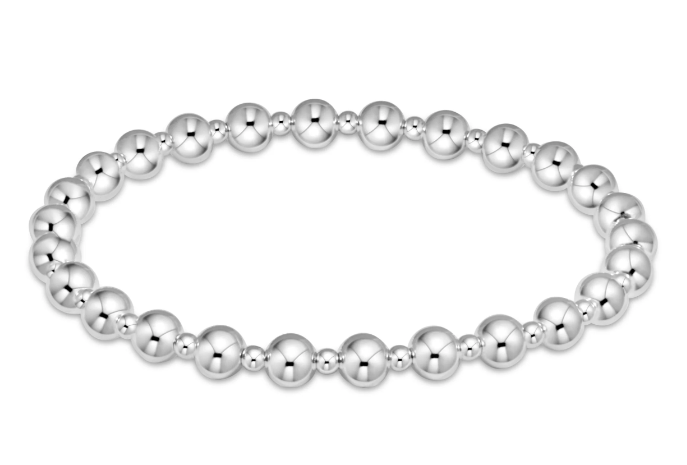 E Newton Classic Grateful Pattern Bead Bracelet - Sterling