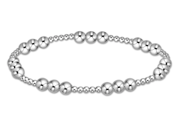 E Newton Classic Joy Pattern Bead Bracelet - Sterling