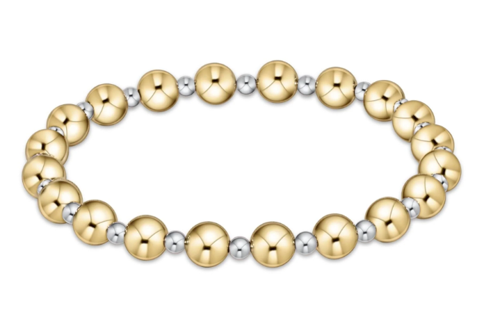 E Newton Classic Grateful Pattern Bead Bracelet - Mixed Metal