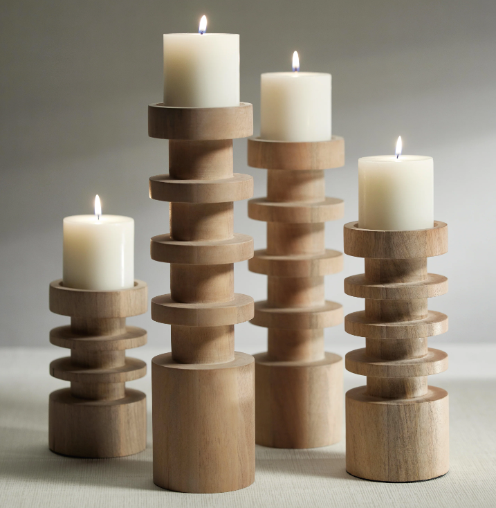 Le Salama Carved Pillar Holder - Final Sale 40% off in cart