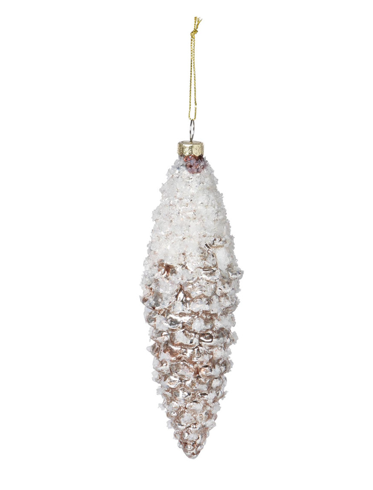 Frosted Pine Cone Glass Ornament