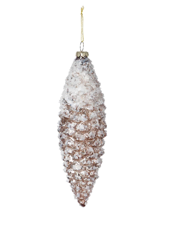 Frosted Pine Cone Glass Ornament
