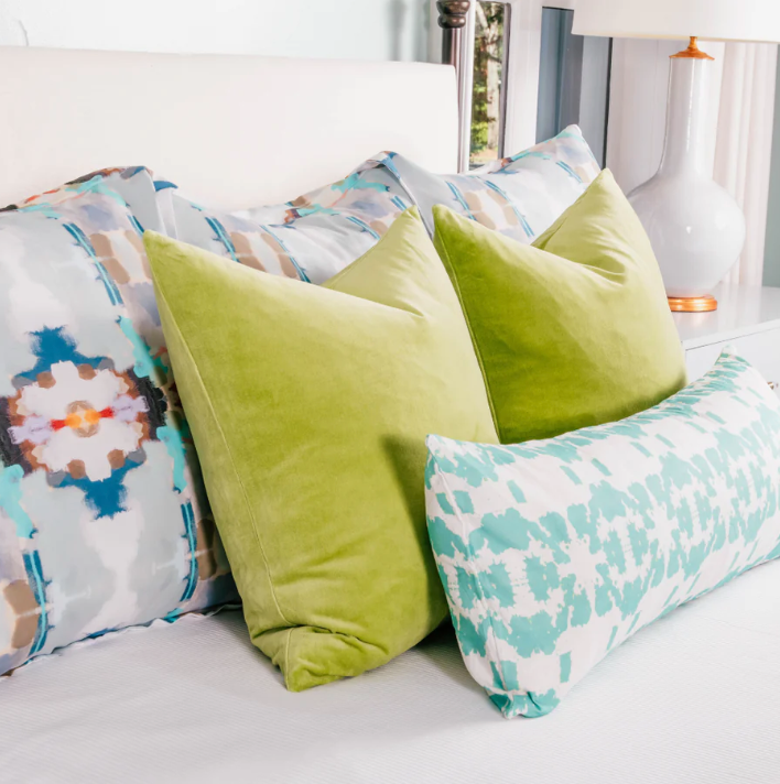 Green Velvet Pillow - Final Sale 30% off in cart