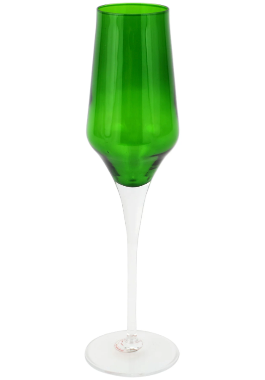 Vietri Contessa Emerald Champagne Glass