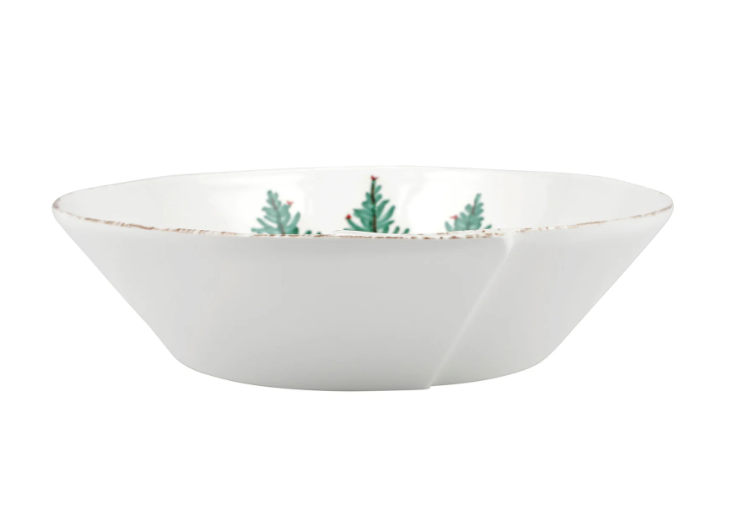 Vietri Lastra Holiday Melamine Large Shallow Serving Bowl