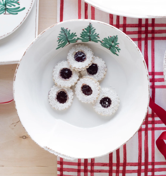 Vietri Lastra Holiday Melamine Large Shallow Serving Bowl